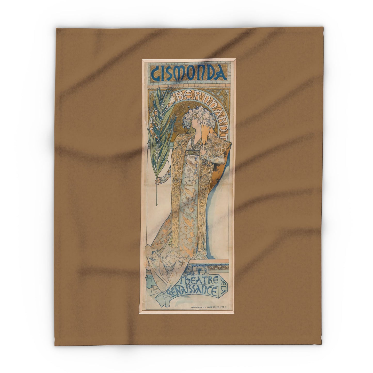 Arctic Fleece Blanket: 1894 Gismonda, Sarah Bernhardt, by Alphonse Mucha, Art Nouveau, Cozy Winter Throw, Perfect Gift for Art Lovers