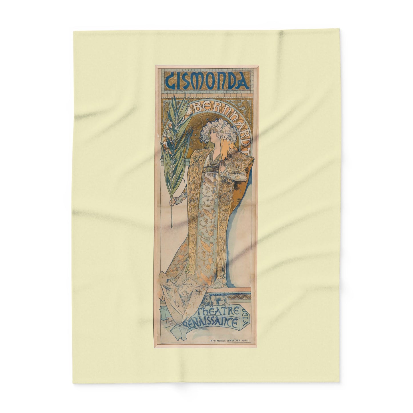 Arctic Fleece Blanket: 1894 Gismonda, Sarah Bernhardt, by Alphonse Mucha, Art Nouveau, Cozy Winter Throw, Perfect Gift for Art Lovers