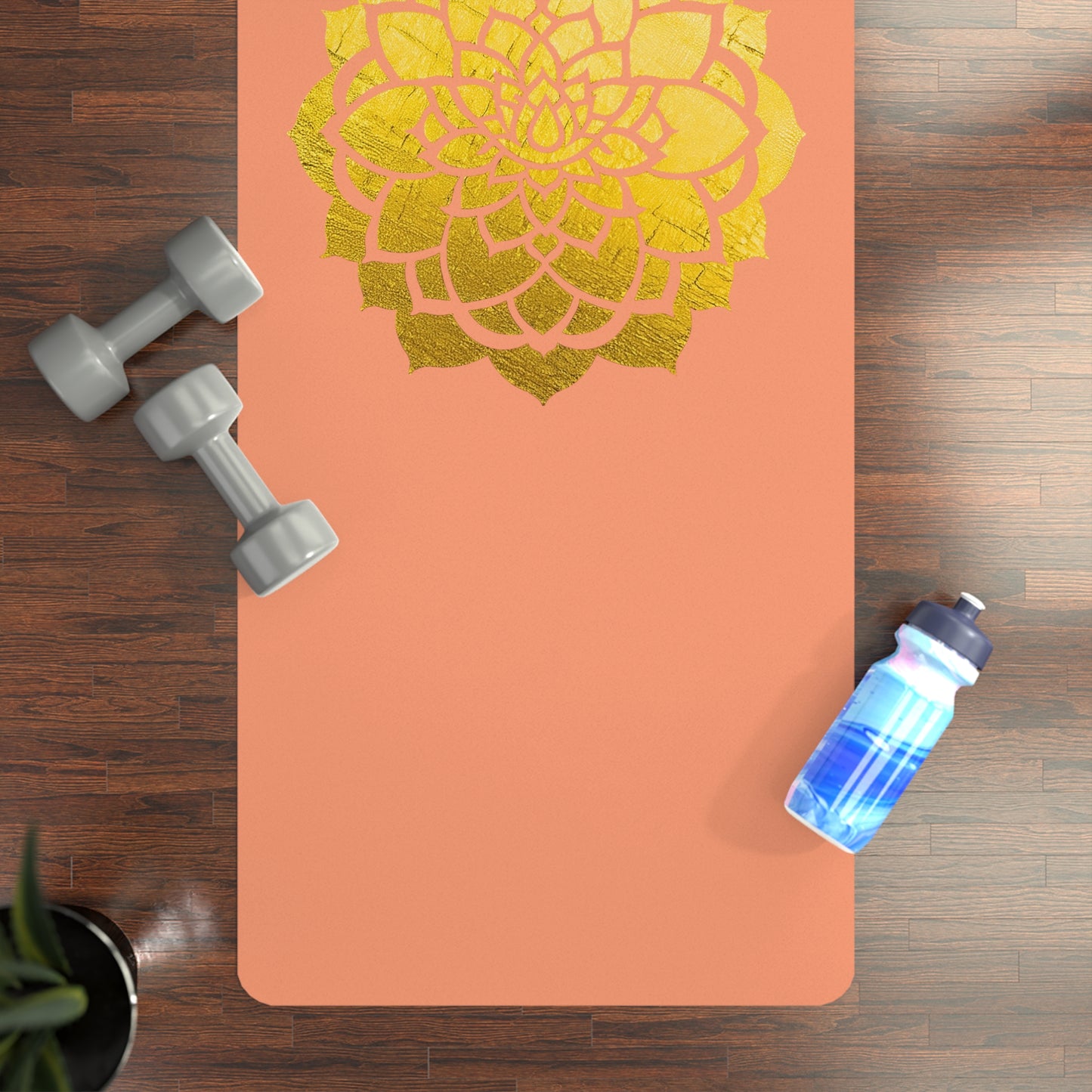 Mandala Rubber Yoga Mat: Non-Slip Suede Top & Natural Rubber Bottom, Colorful Lotus Design, 24×70" Cushioning for Yoga, Pilates, Meditation