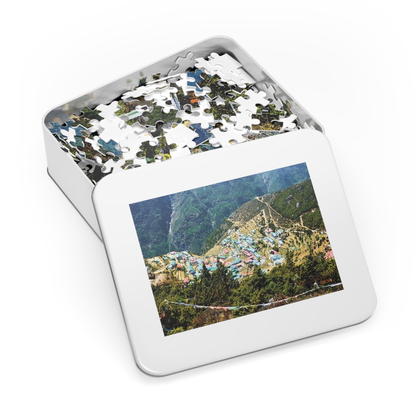 Jigsaw Puzzle & Tin: Original Photo, Namche Bazaar, Solu Khumbu, Nepal (2014), Vibrant Glossy Puzzle, Nature Lover's Gift, 30 to 500 Pcs