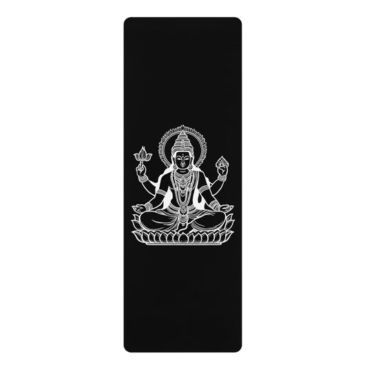 Vishnu Rubber Yoga Mat: Non-Slip Suede Top & Natural Rubber Bottom, Design, 24×70" Cushioning for Yoga, Pilates, Meditation