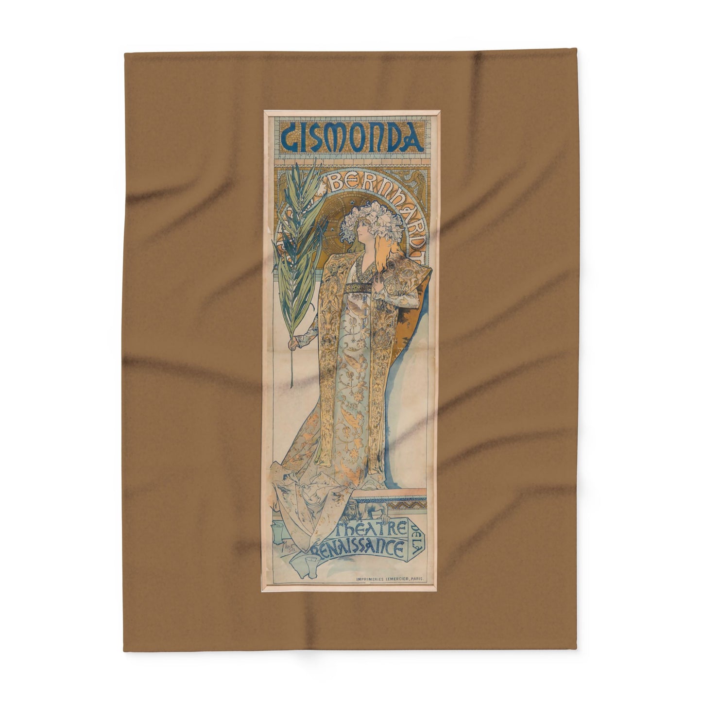 Arctic Fleece Blanket: 1894 Gismonda, Sarah Bernhardt, by Alphonse Mucha, Art Nouveau, Cozy Winter Throw, Perfect Gift for Art Lovers