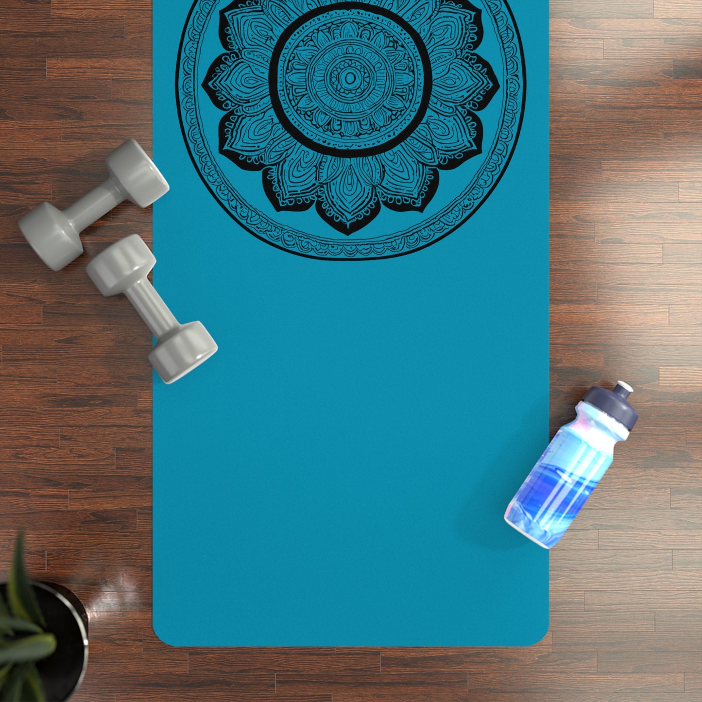 Mandala Rubber Yoga Mat: Non-Slip Suede Top & Natural Rubber Bottom, Colorful Lotus Design, 24×70" Cushioning for Yoga, Pilates, Meditation