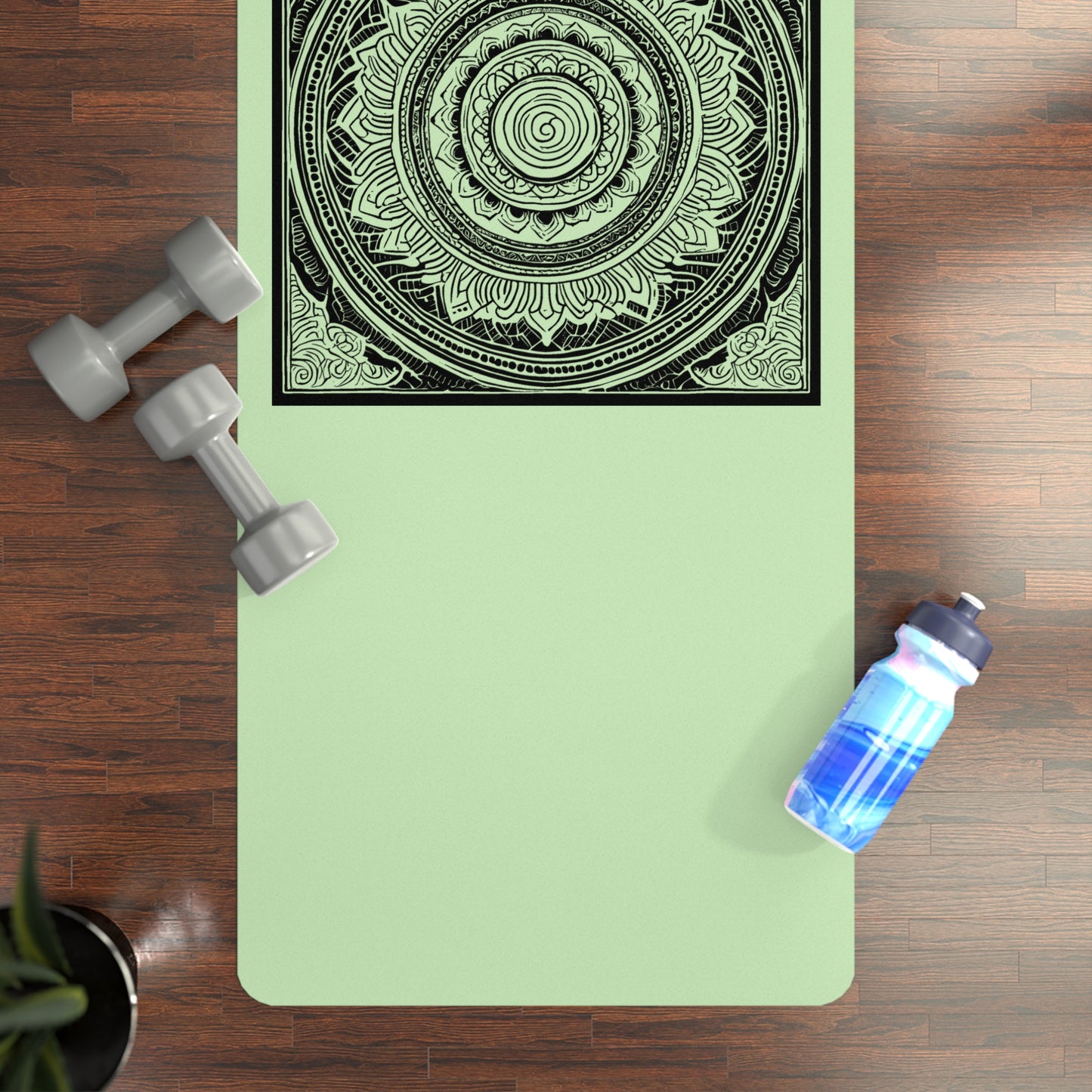 Mandala Rubber Yoga Mat: Non-Slip Suede Top & Natural Rubber Bottom, Colorful Lotus Design, 24×70" Cushioning for Yoga, Pilates, Meditation