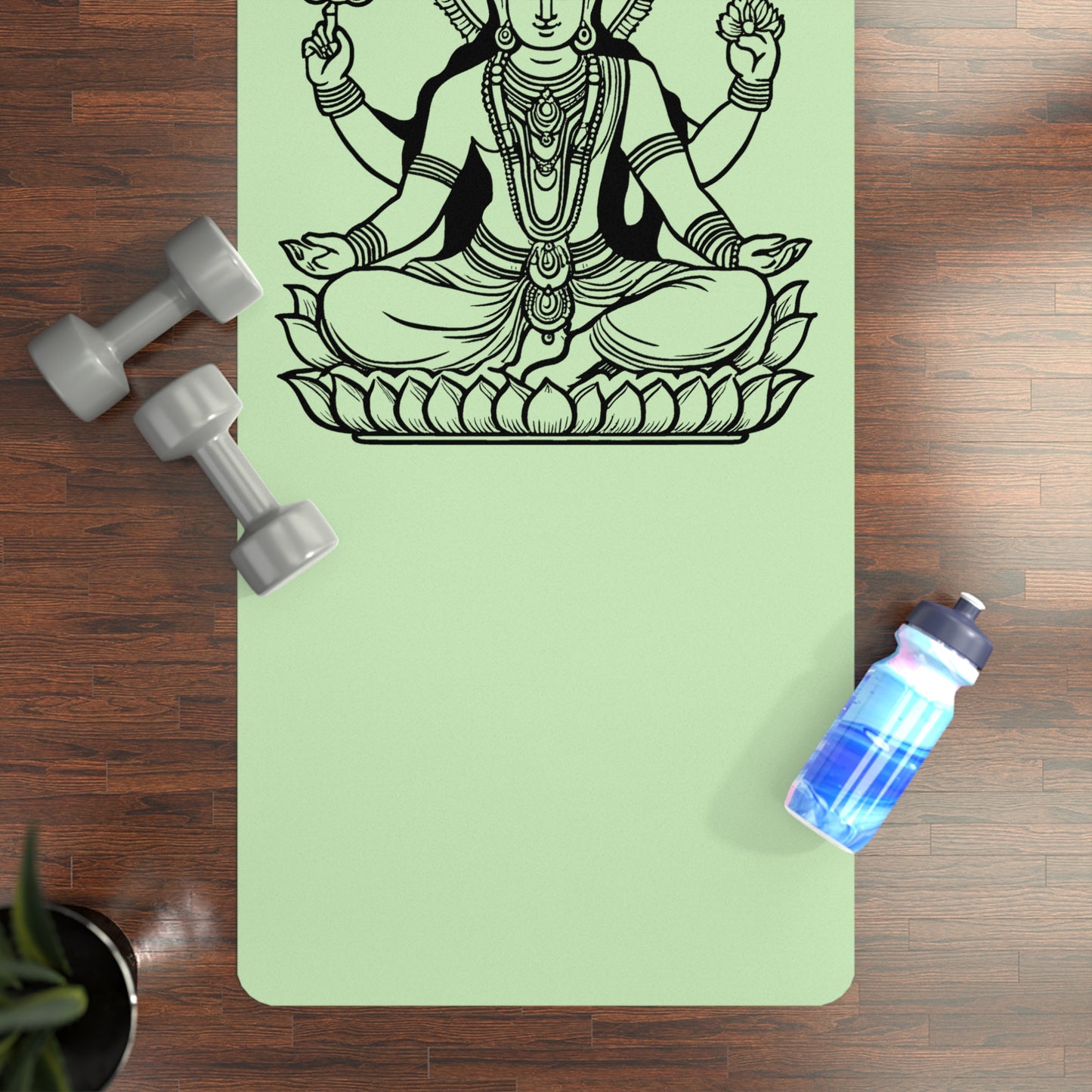 Vishnu Rubber Yoga Mat: Non-Slip Suede Top & Natural Rubber Bottom, Design, 24×70" Cushioning for Yoga, Pilates, Meditation