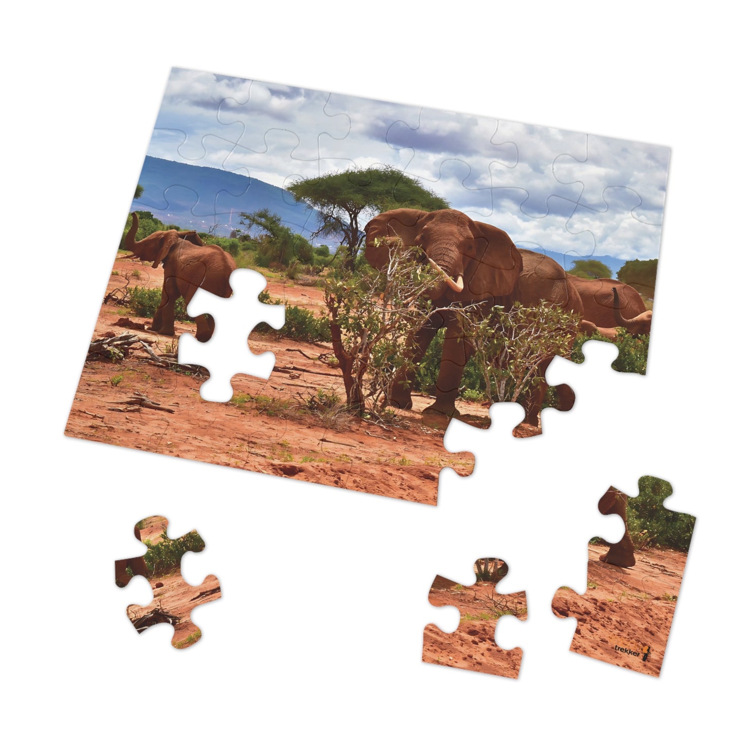 Jigsaw Puzzle & Tin: Original Photo, Tsavo East, Kenya (2023), Vibrant Glossy Puzzle, Nature Lover's Gift, 30 to 1,000 Pcs