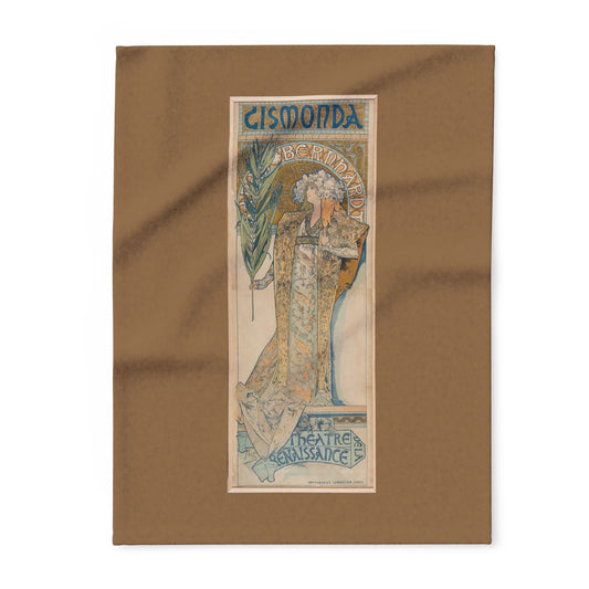 Arctic Fleece Blanket: 1894 Gismonda, Sarah Bernhardt, by Alphonse Mucha, Art Nouveau, Cozy Winter Throw, Perfect Gift for Art Lovers