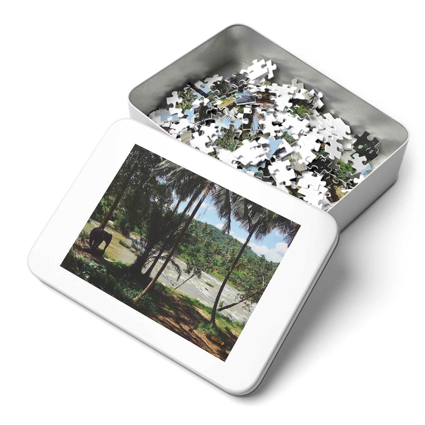 Jigsaw Puzzle & Tin: Original Photo, Pinnawala, Sri Lanka (2015), Vibrant Glossy Puzzle, Nature Lover's Gift, 30 to 500 Pcs