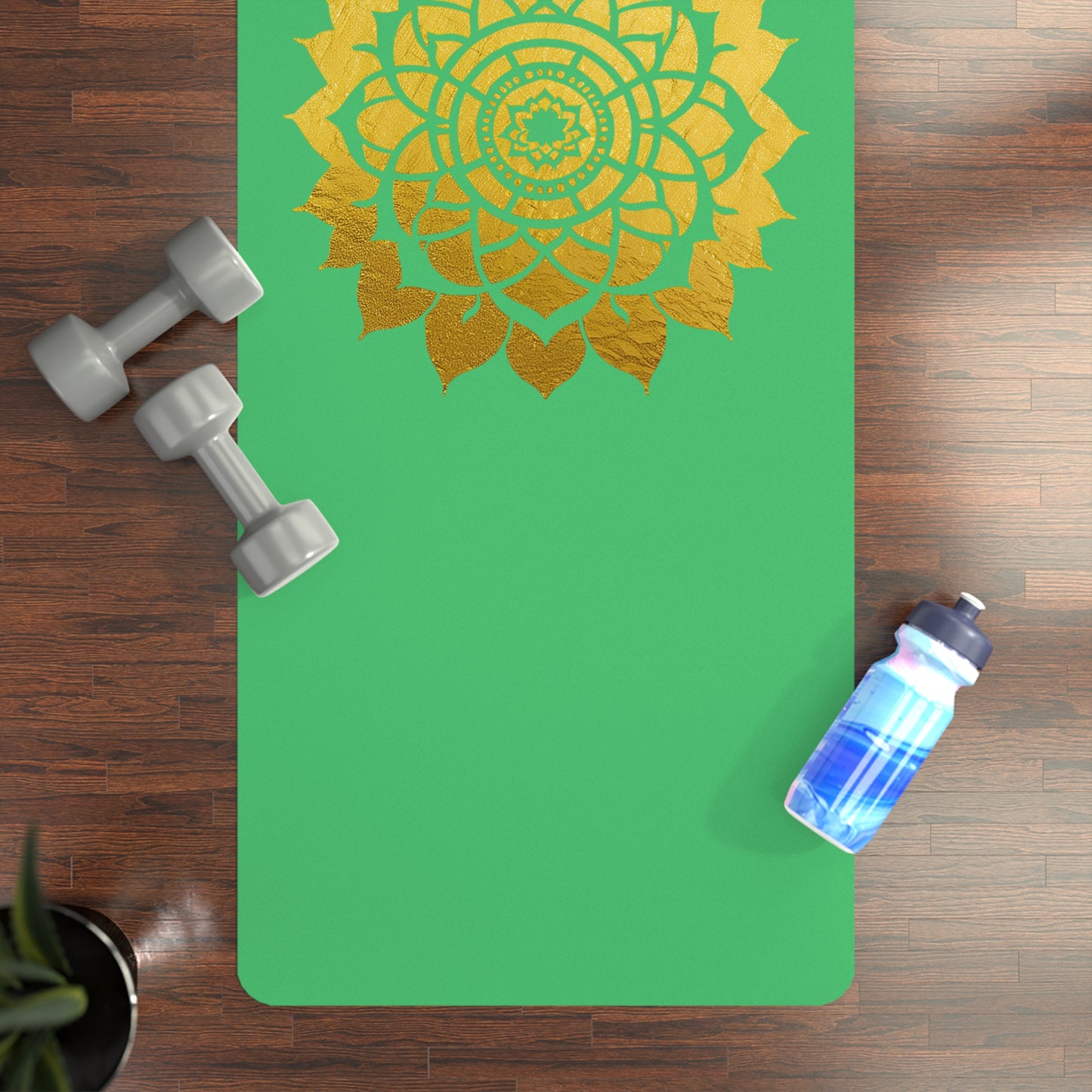 Mandala Rubber Yoga Mat: Non-Slip Suede Top & Natural Rubber Bottom, Colorful Lotus Design, 24×70" Cushioning for Yoga, Pilates, Meditation