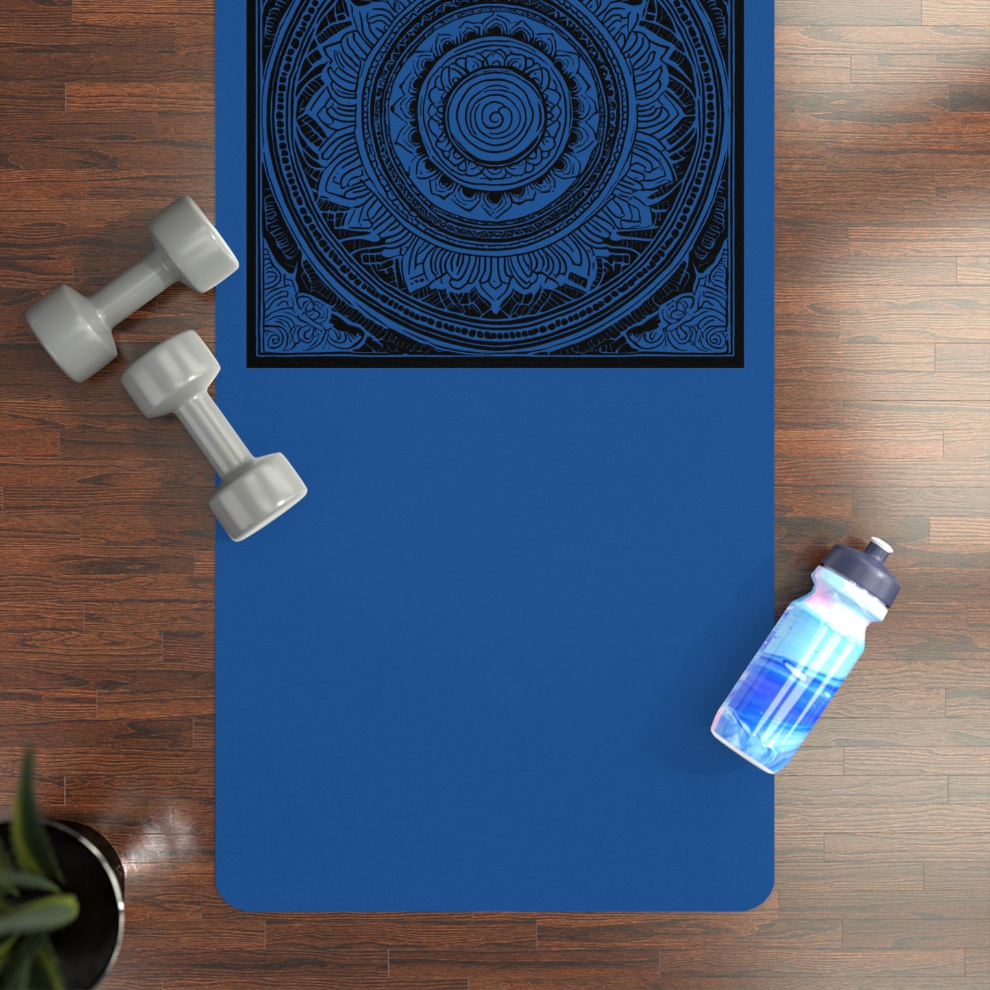 Mandala Rubber Yoga Mat: Non-Slip Suede Top & Natural Rubber Bottom, Colorful Lotus Design, 24×70" Cushioning for Yoga, Pilates, Meditation