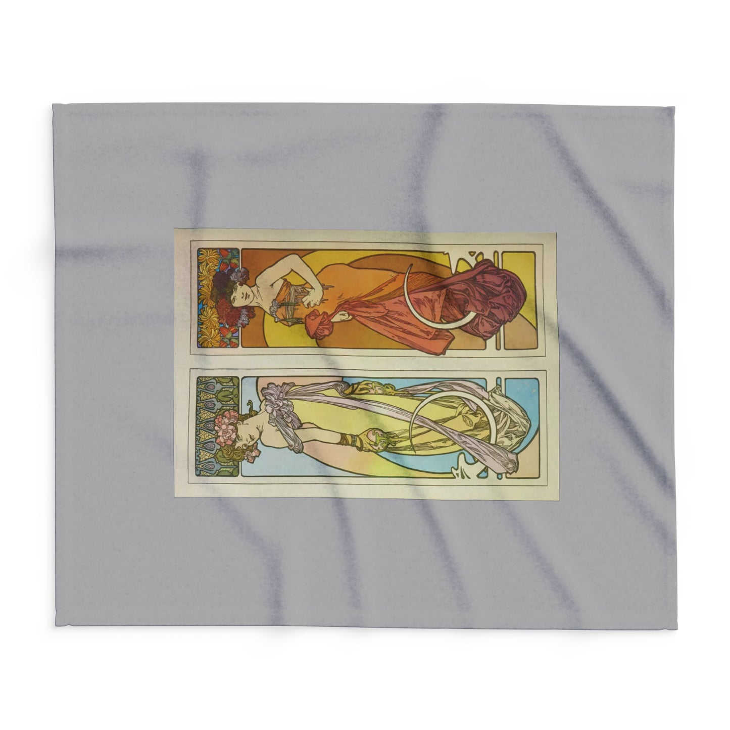 Arctic Fleece Blanket: 1902 Documents Decoratifs,  Plate 45, by Alphonse Mucha, Art Nouveau, Cozy Winter Throw, Perfect Gift for Art Lovers