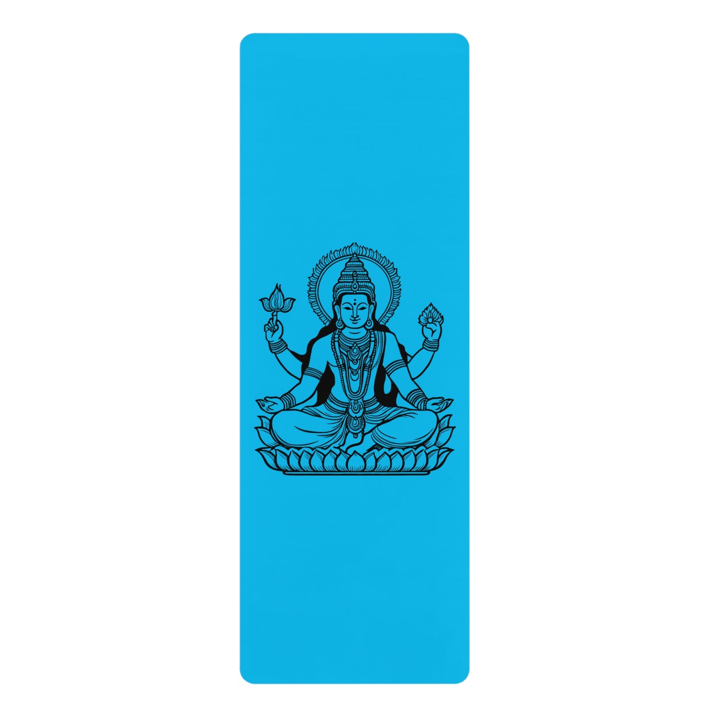 Vishnu Rubber Yoga Mat: Non-Slip Suede Top & Natural Rubber Bottom, Design, 24×70" Cushioning for Yoga, Pilates, Meditation