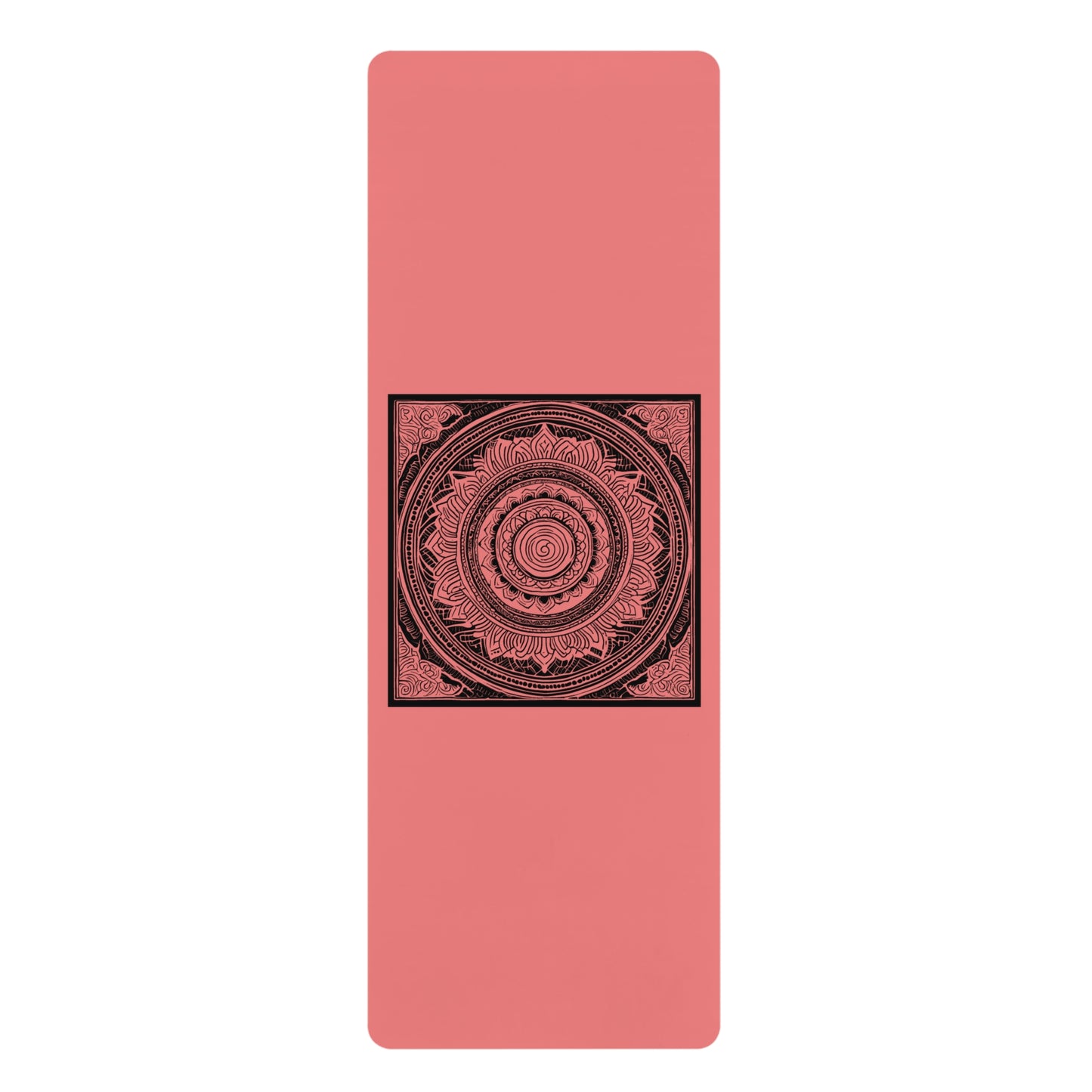 Mandala Rubber Yoga Mat: Non-Slip Suede Top & Natural Rubber Bottom, Colorful Lotus Design, 24×70" Cushioning for Yoga, Pilates, Meditation