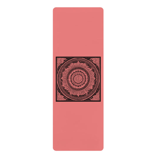 Mandala Rubber Yoga Mat: Non-Slip Suede Top & Natural Rubber Bottom, Colorful Lotus Design, 24×70" Cushioning for Yoga, Pilates, Meditation