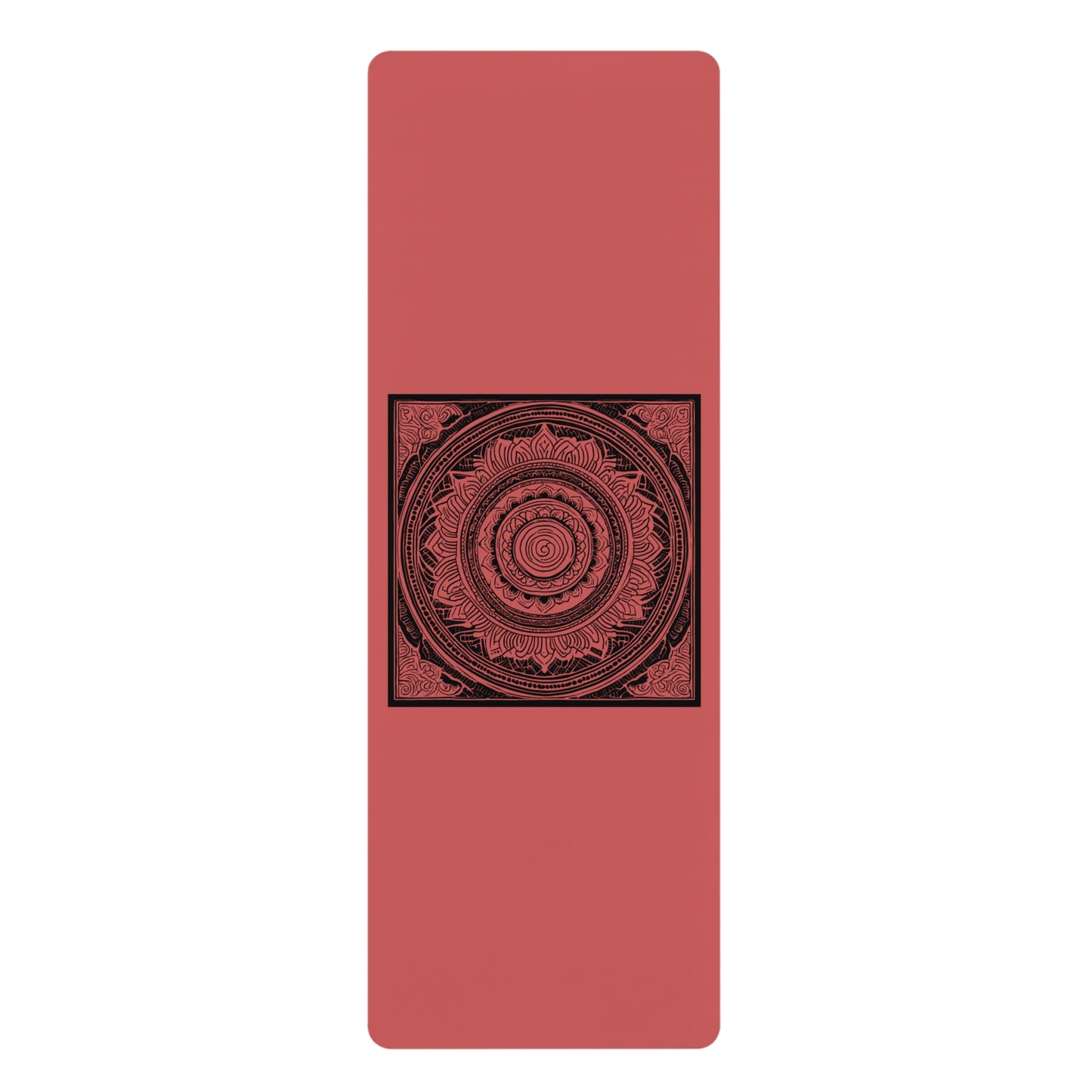 Mandala Rubber Yoga Mat: Non-Slip Suede Top & Natural Rubber Bottom, Colorful Lotus Design, 24×70" Cushioning for Yoga, Pilates, Meditation