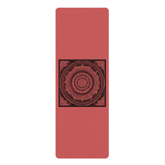 Mandala Rubber Yoga Mat: Non-Slip Suede Top & Natural Rubber Bottom, Colorful Lotus Design, 24×70" Cushioning for Yoga, Pilates, Meditation