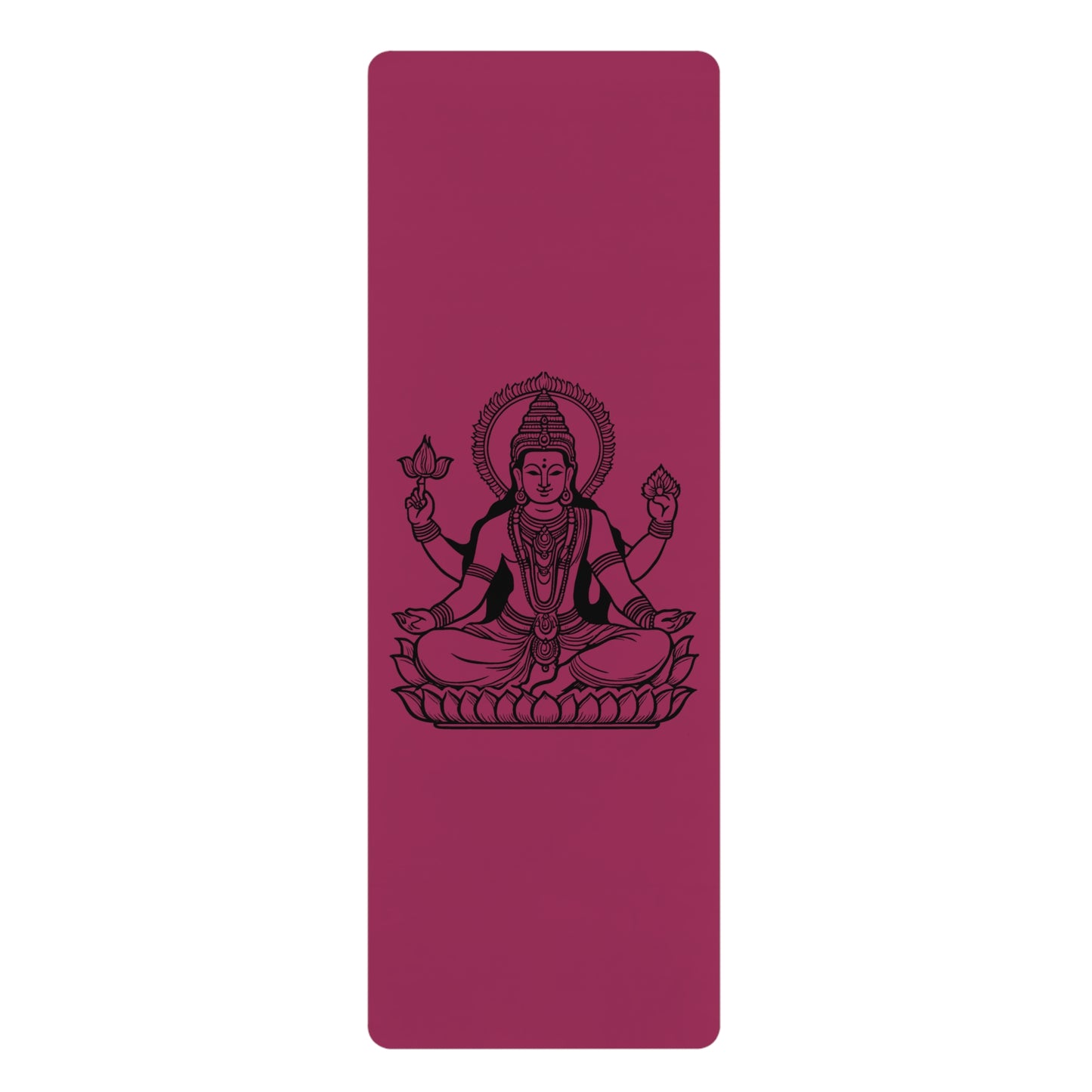 Vishnu Rubber Yoga Mat: Non-Slip Suede Top & Natural Rubber Bottom, Design, 24×70" Cushioning for Yoga, Pilates, Meditation