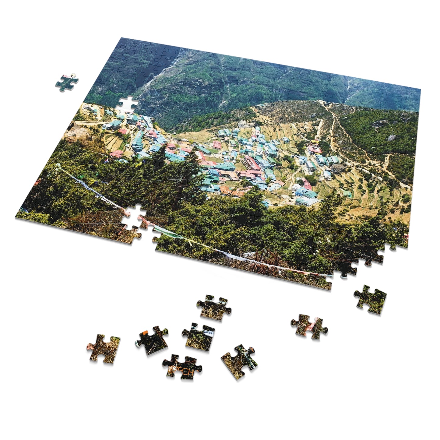 Jigsaw Puzzle & Tin: Original Photo, Namche Bazaar, Solu Khumbu, Nepal (2014), Vibrant Glossy Puzzle, Nature Lover's Gift, 30 to 500 Pcs