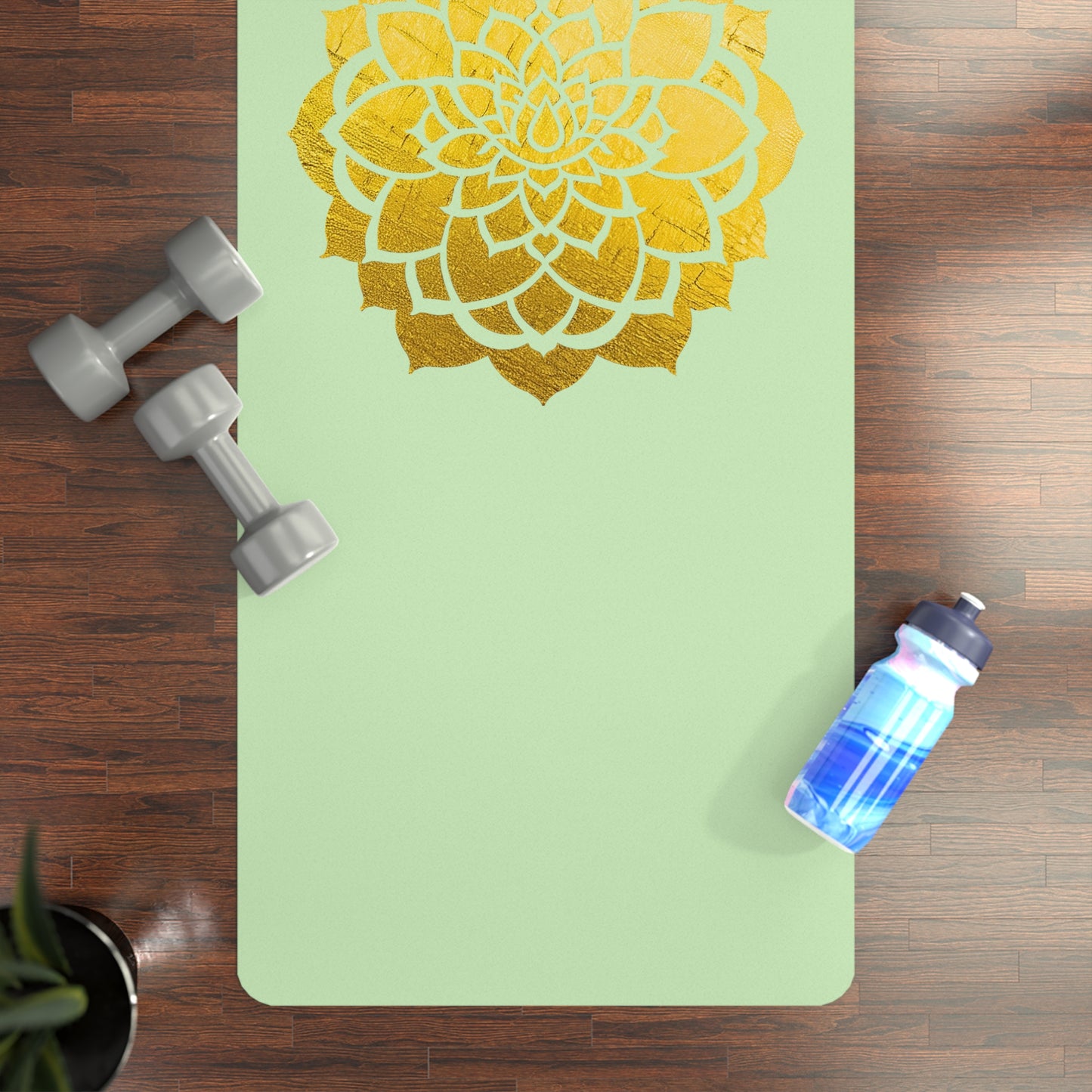 Mandala Rubber Yoga Mat: Non-Slip Suede Top & Natural Rubber Bottom, Colorful Lotus Design, 24×70" Cushioning for Yoga, Pilates, Meditation