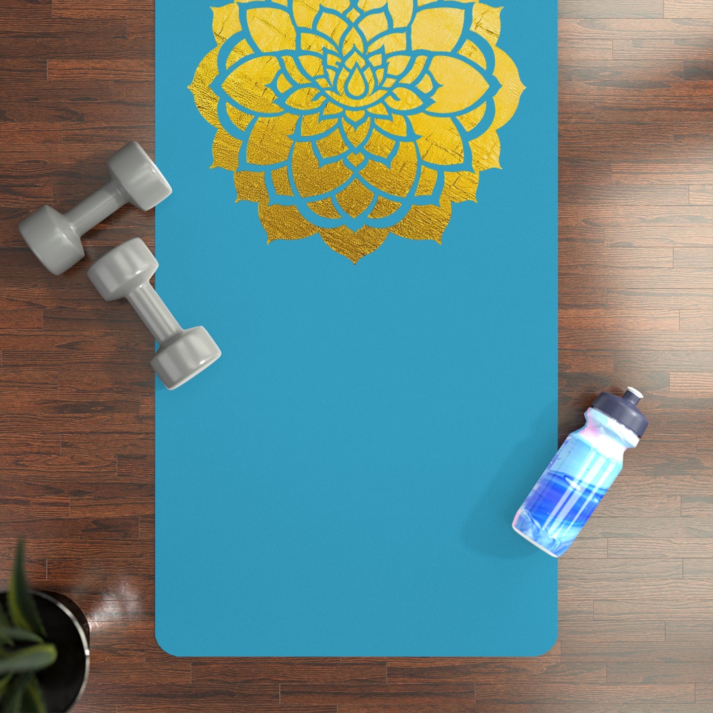 Mandala Rubber Yoga Mat: Non-Slip Suede Top & Natural Rubber Bottom, Colorful Lotus Design, 24×70" Cushioning for Yoga, Pilates, Meditation