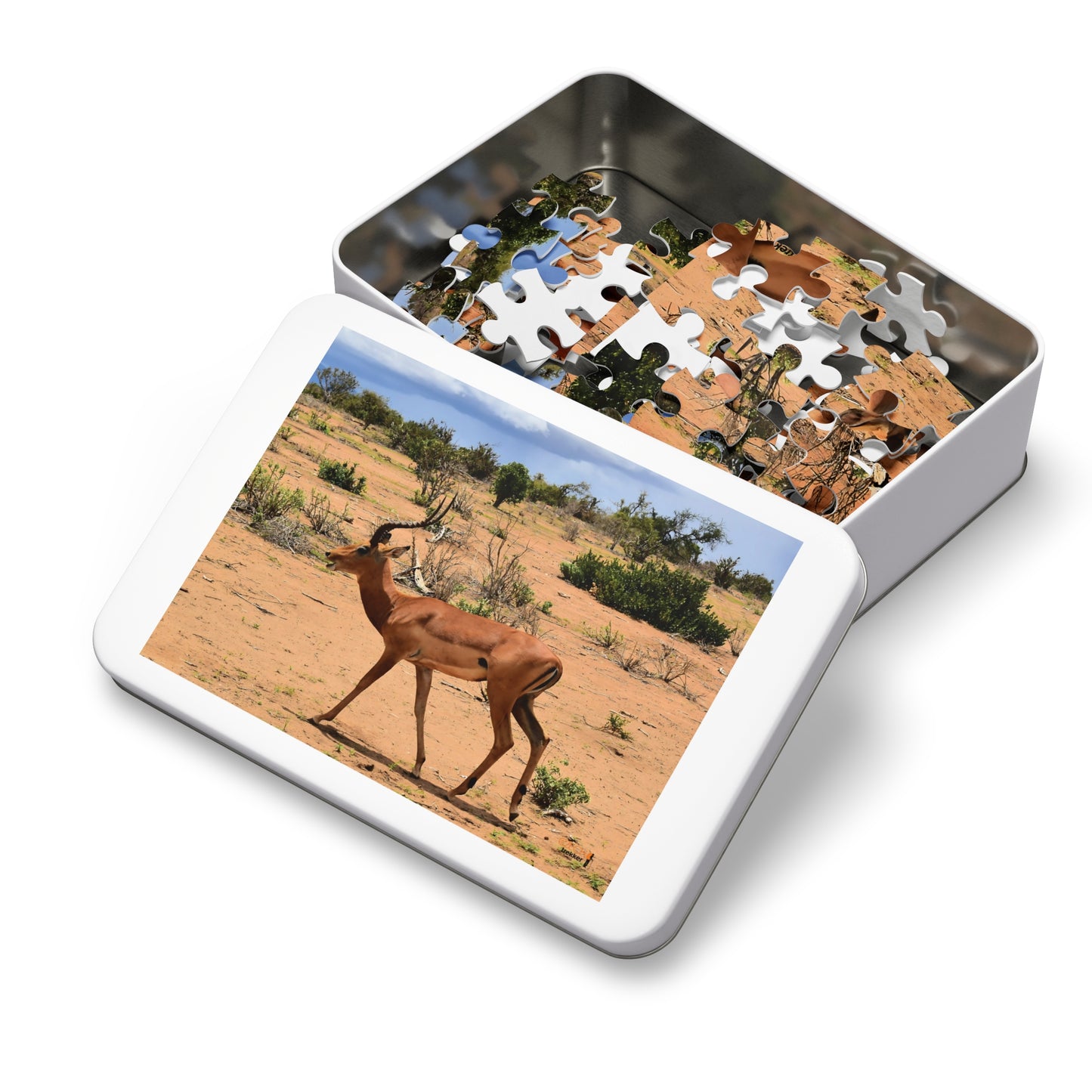 Jigsaw Puzzle & Tin: Original Photo, Tsavo East, Kenya (2023), Vibrant Glossy Puzzle, Nature Lover's Gift, 30 to 1,000 Pcs