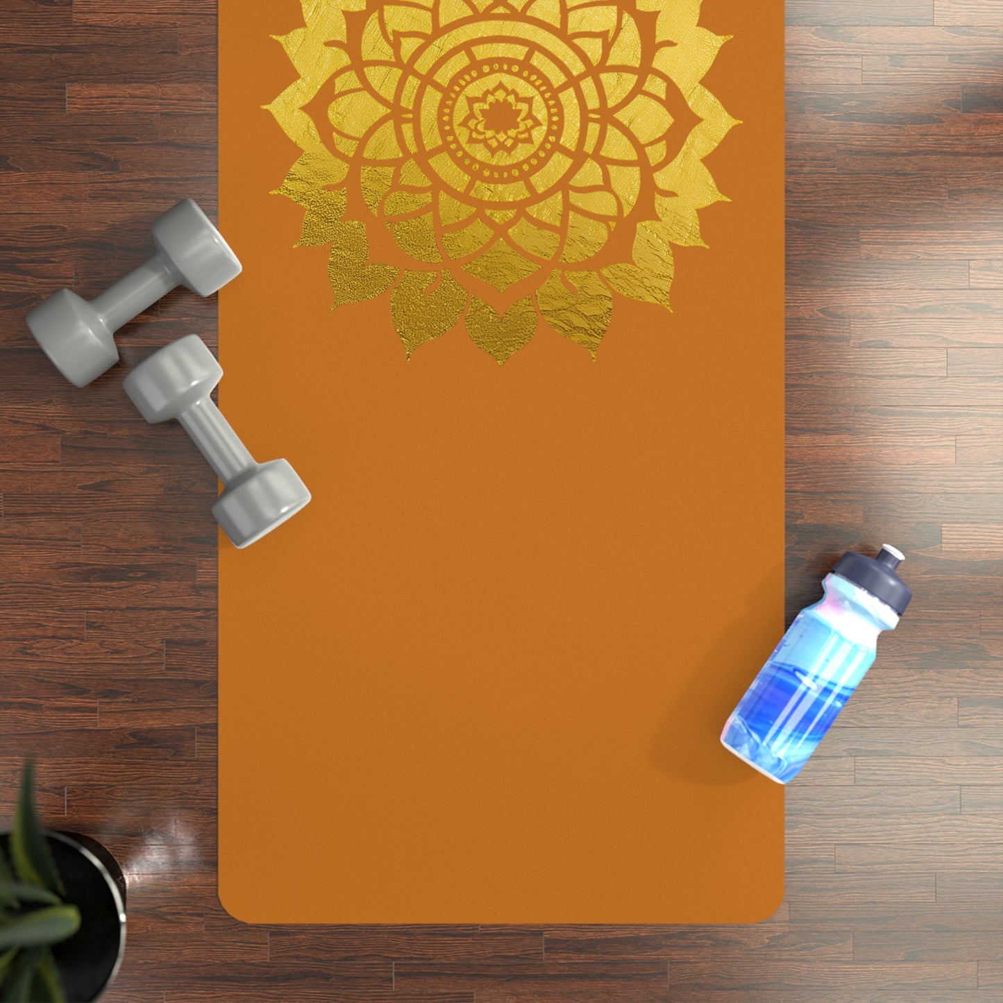 Mandala Rubber Yoga Mat: Non-Slip Suede Top & Natural Rubber Bottom, Colorful Lotus Design, 24×70" Cushioning for Yoga, Pilates, Meditation