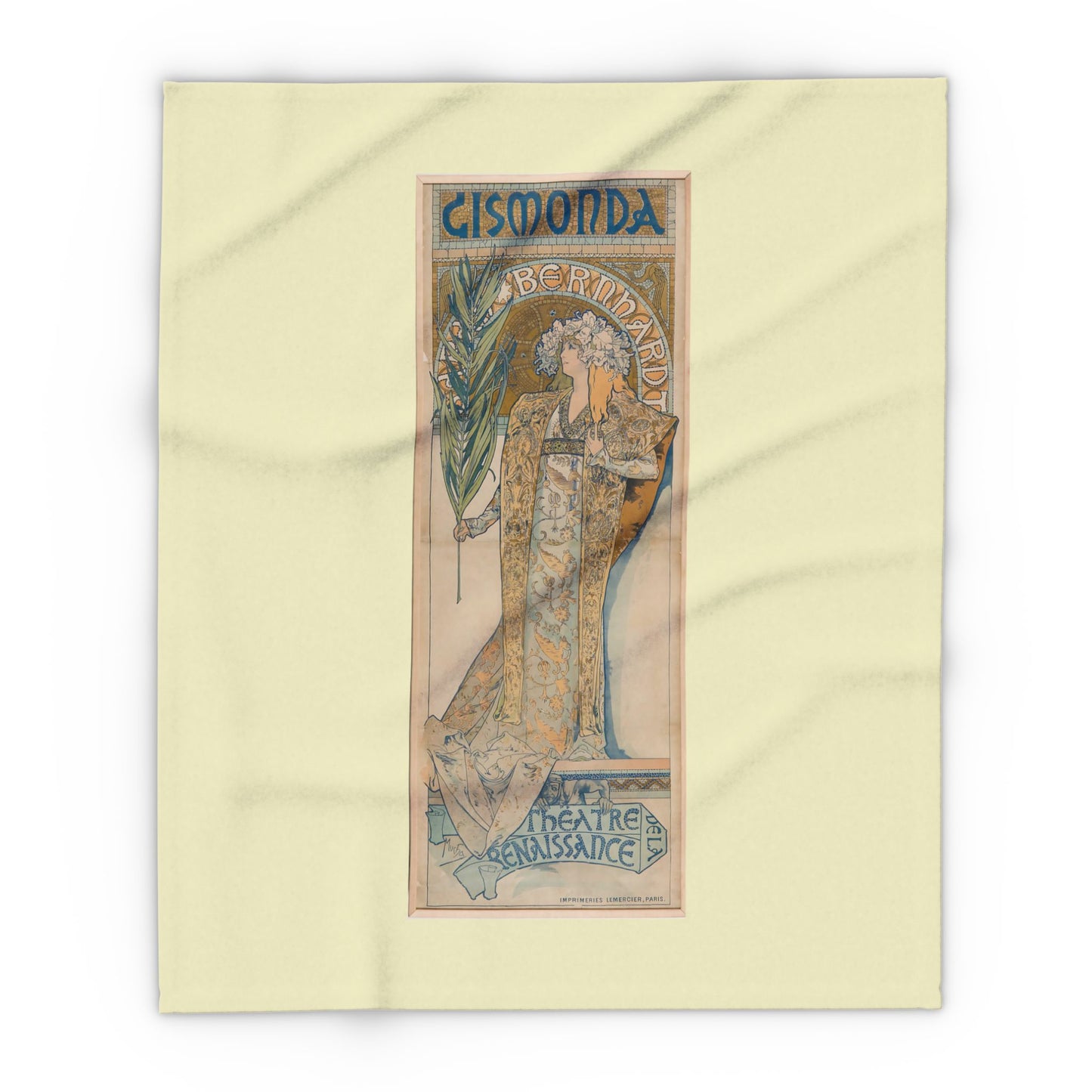 Arctic Fleece Blanket: 1894 Gismonda, Sarah Bernhardt, by Alphonse Mucha, Art Nouveau, Cozy Winter Throw, Perfect Gift for Art Lovers