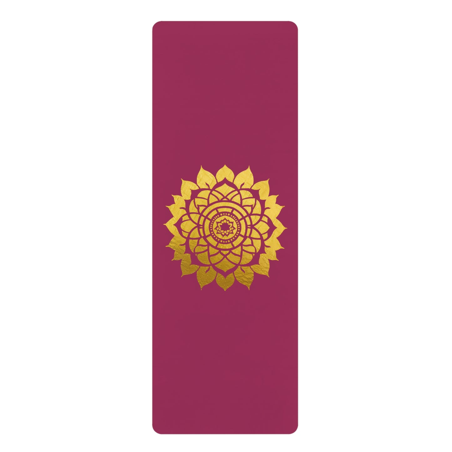 Mandala Rubber Yoga Mat: Non-Slip Suede Top & Natural Rubber Bottom, Colorful Lotus Design, 24×70" Cushioning for Yoga, Pilates, Meditation