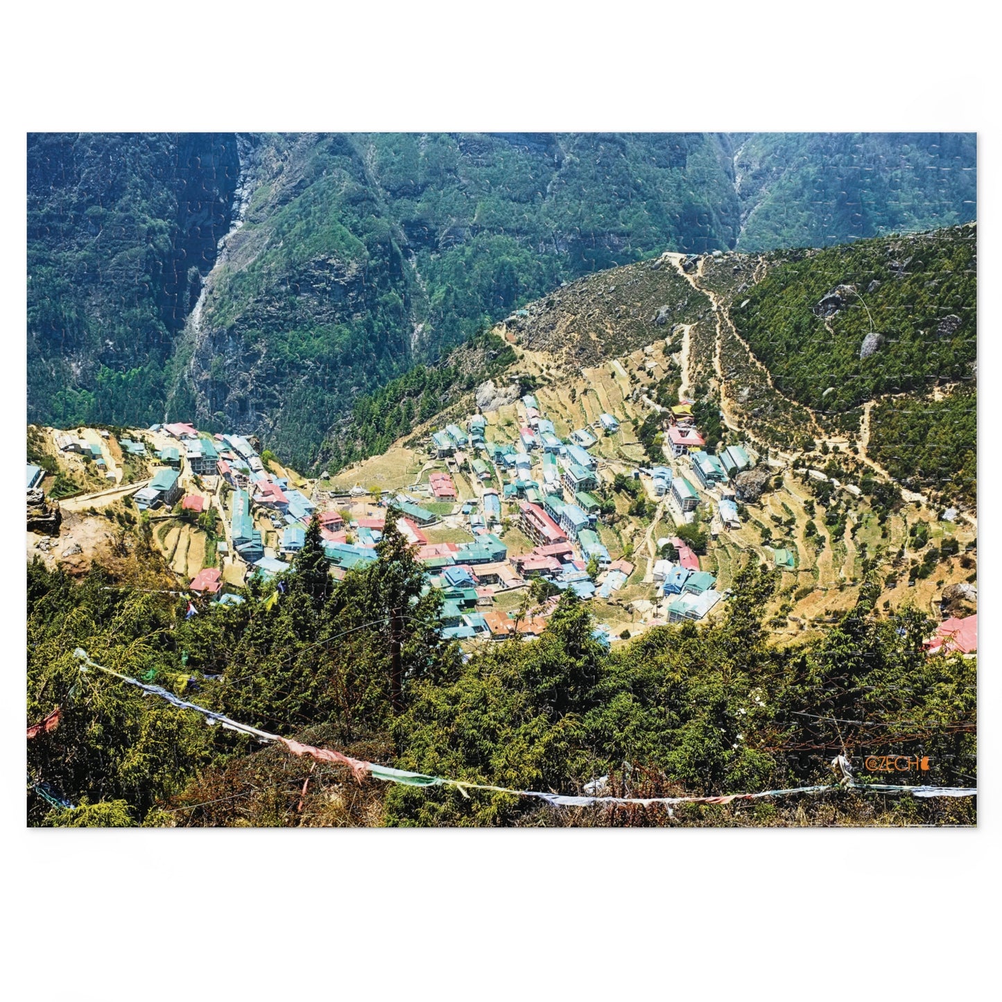 Jigsaw Puzzle & Tin: Original Photo, Namche Bazaar, Solu Khumbu, Nepal (2014), Vibrant Glossy Puzzle, Nature Lover's Gift, 30 to 500 Pcs