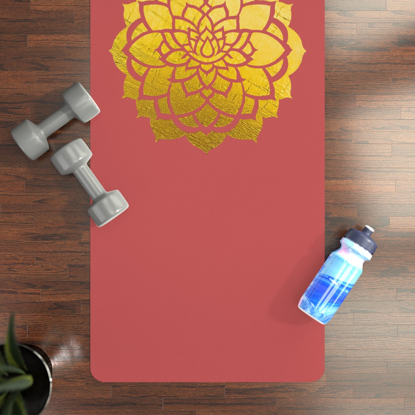 Mandala Rubber Yoga Mat: Non-Slip Suede Top & Natural Rubber Bottom, Colorful Lotus Design, 24×70" Cushioning for Yoga, Pilates, Meditation