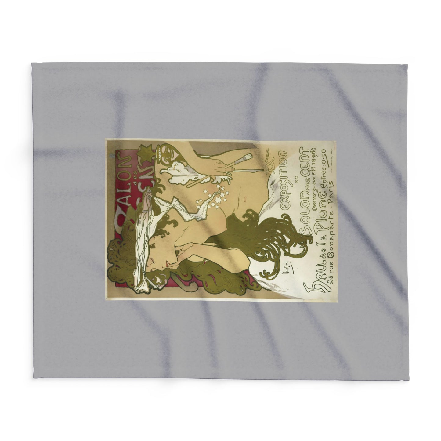 Arctic Fleece Blanket: 1896 Salon des Cent Poster Design by Alphonse Mucha, Art Nouveau, Cozy Winter Throw, Perfect Gift for Art Lovers