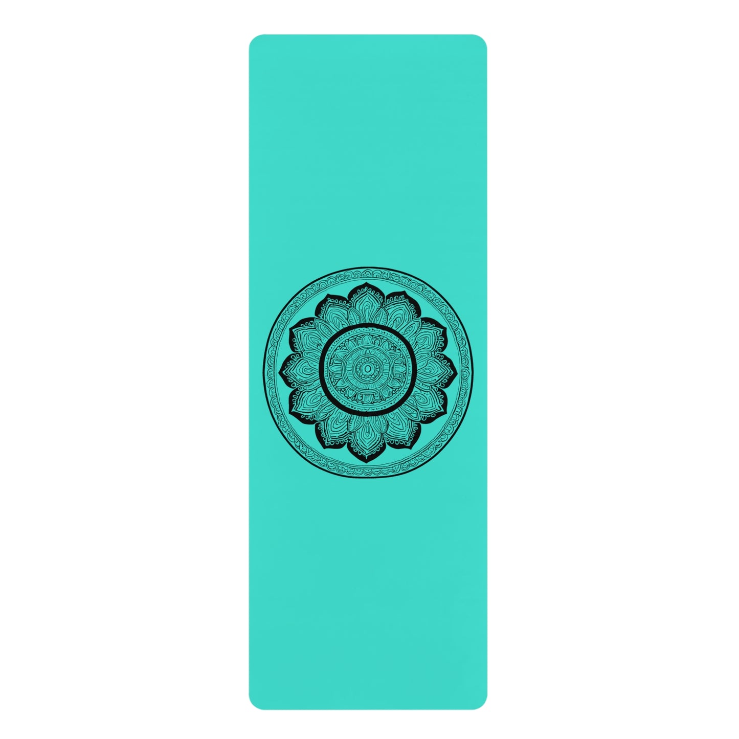 Mandala Rubber Yoga Mat: Non-Slip Suede Top & Natural Rubber Bottom, Colorful Lotus Design, 24×70" Cushioning for Yoga, Pilates, Meditation