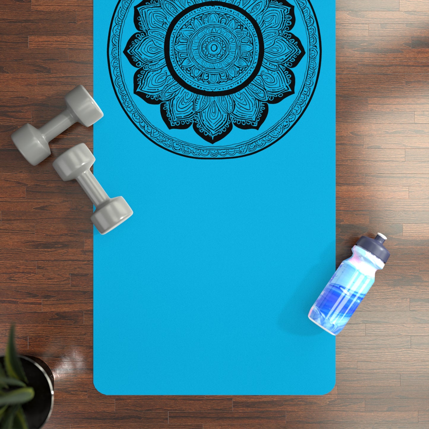 Mandala Rubber Yoga Mat: Non-Slip Suede Top & Natural Rubber Bottom, Colorful Lotus Design, 24×70" Cushioning for Yoga, Pilates, Meditation