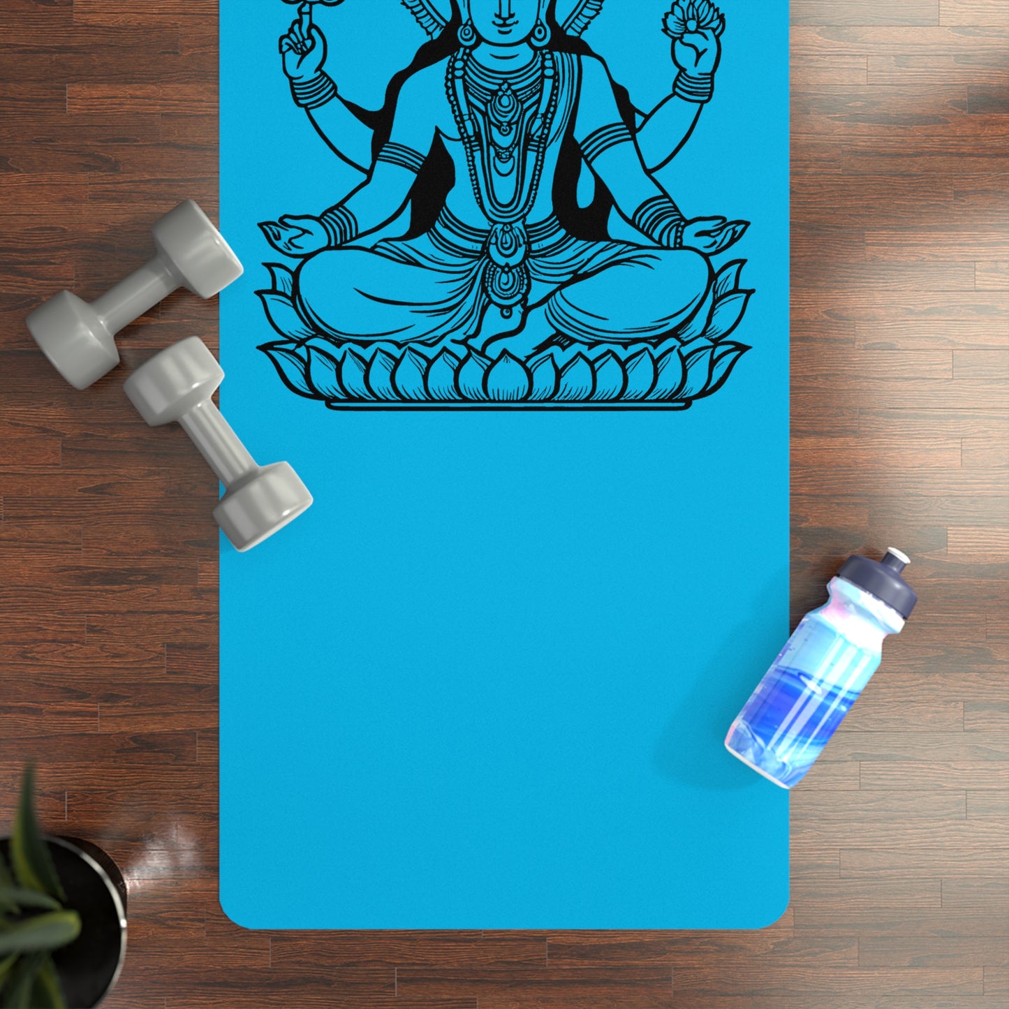 Vishnu Rubber Yoga Mat: Non-Slip Suede Top & Natural Rubber Bottom, Design, 24×70" Cushioning for Yoga, Pilates, Meditation