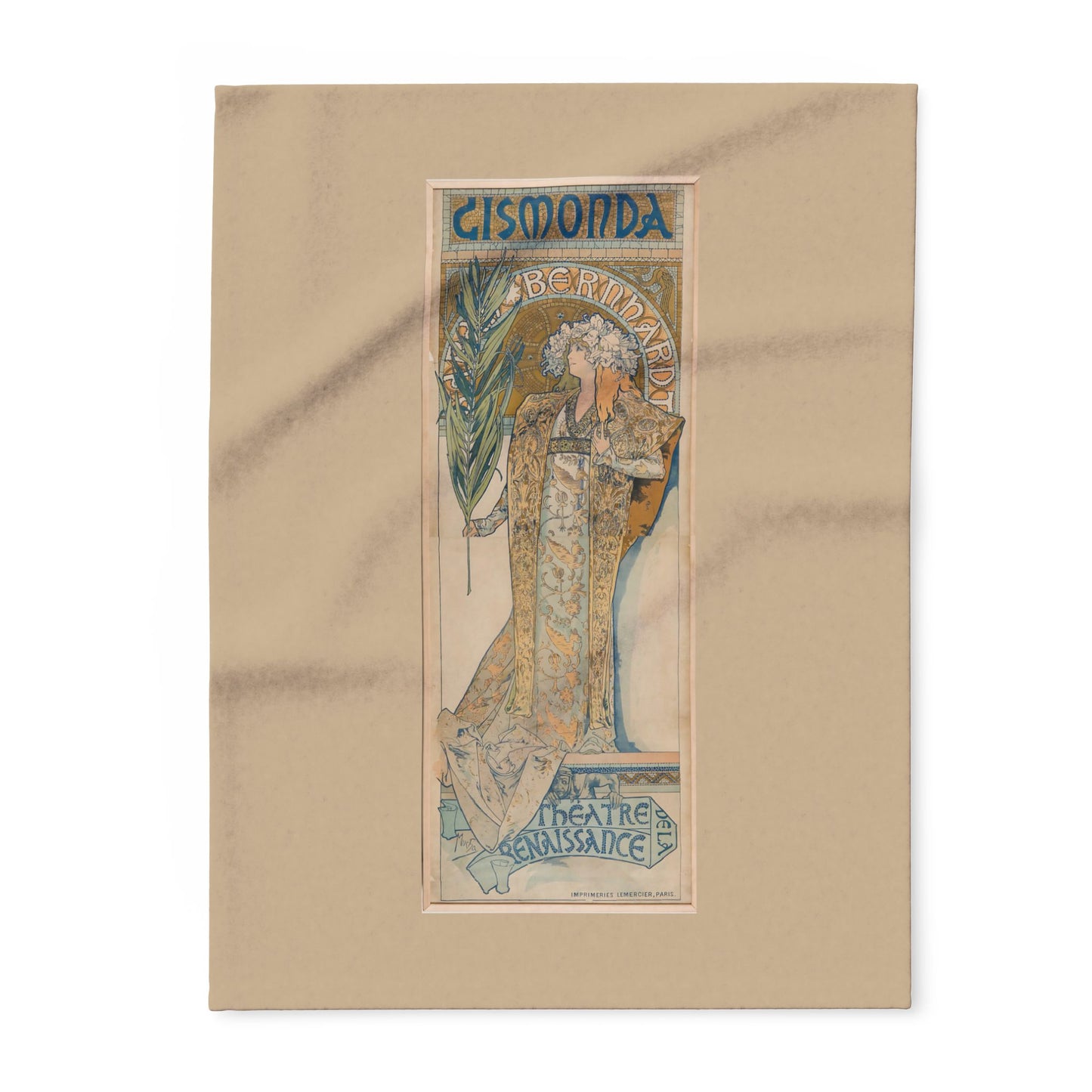 Arctic Fleece Blanket: 1894 Gismonda, Sarah Bernhardt, by Alphonse Mucha, Art Nouveau, Cozy Winter Throw, Perfect Gift for Art Lovers