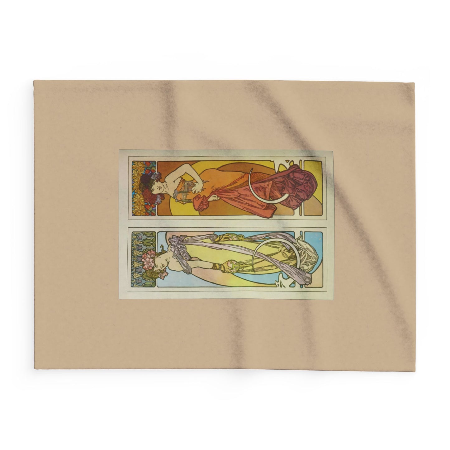 Arctic Fleece Blanket: 1902 Documents Decoratifs,  Plate 45, by Alphonse Mucha, Art Nouveau, Cozy Winter Throw, Perfect Gift for Art Lovers