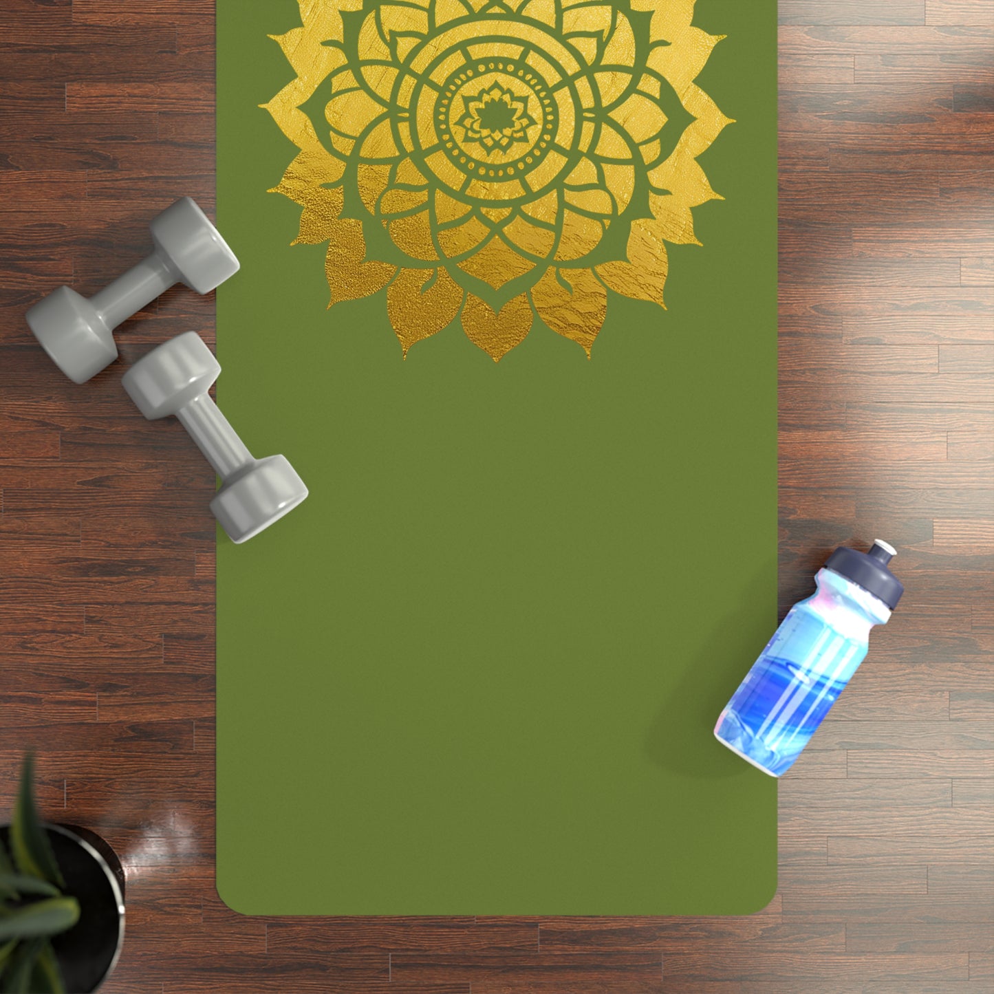 Mandala Rubber Yoga Mat: Non-Slip Suede Top & Natural Rubber Bottom, Colorful Lotus Design, 24×70" Cushioning for Yoga, Pilates, Meditation