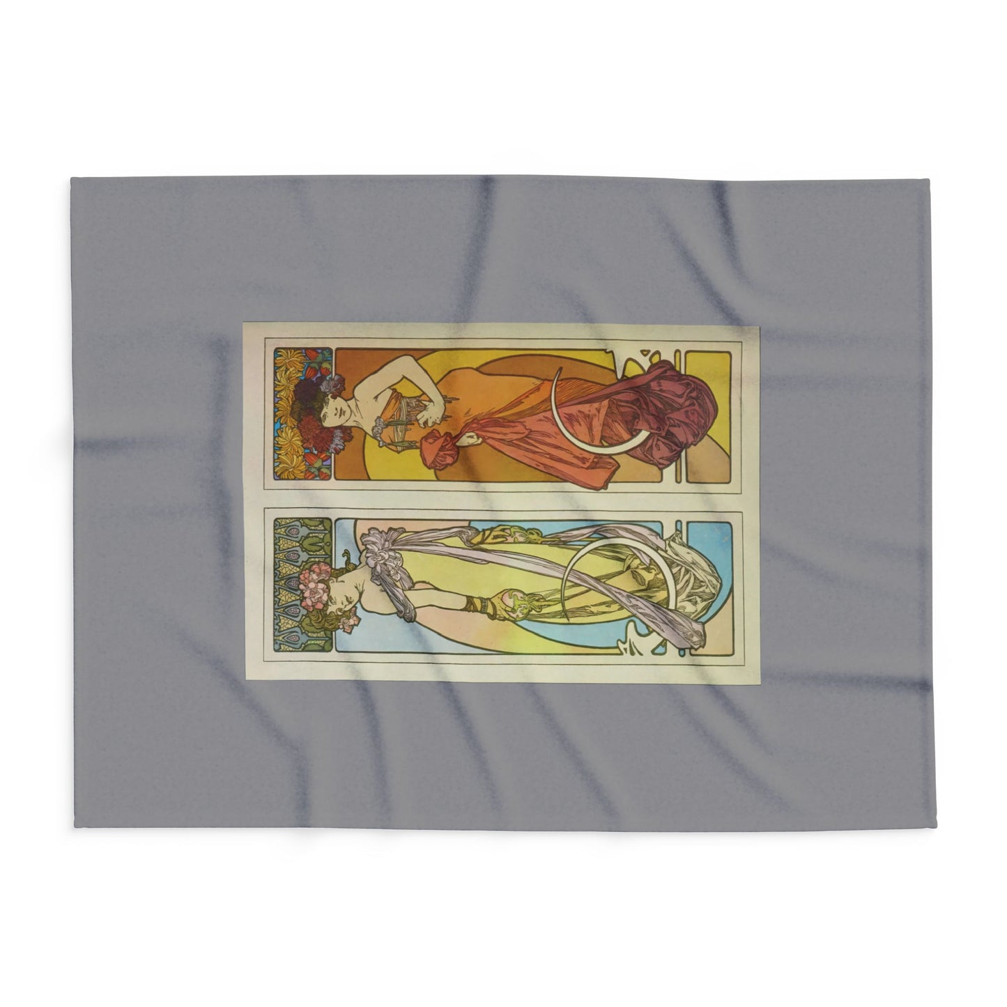 Arctic Fleece Blanket: 1902 Documents Decoratifs,  Plate 45, by Alphonse Mucha, Art Nouveau, Cozy Winter Throw, Perfect Gift for Art Lovers