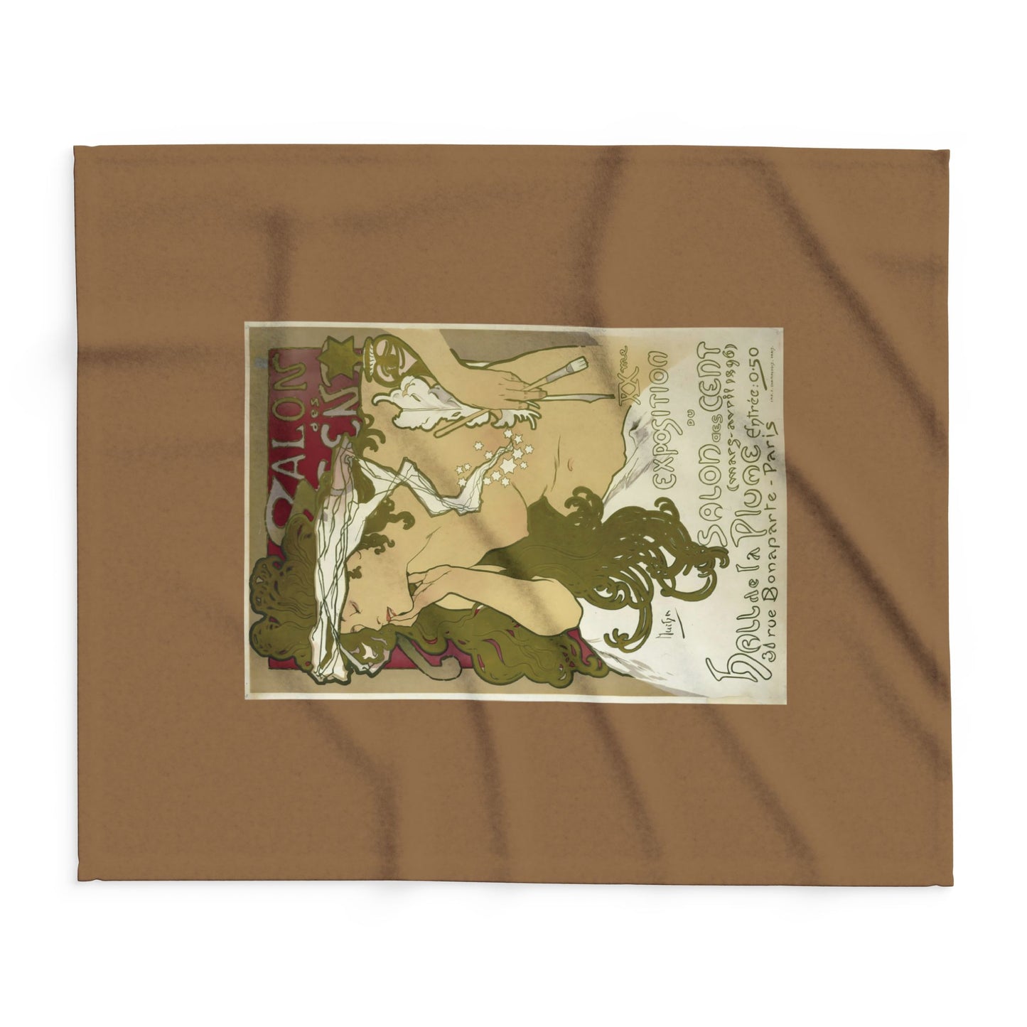 Arctic Fleece Blanket: 1896 Salon des Cent Poster Design by Alphonse Mucha, Art Nouveau, Cozy Winter Throw, Perfect Gift for Art Lovers