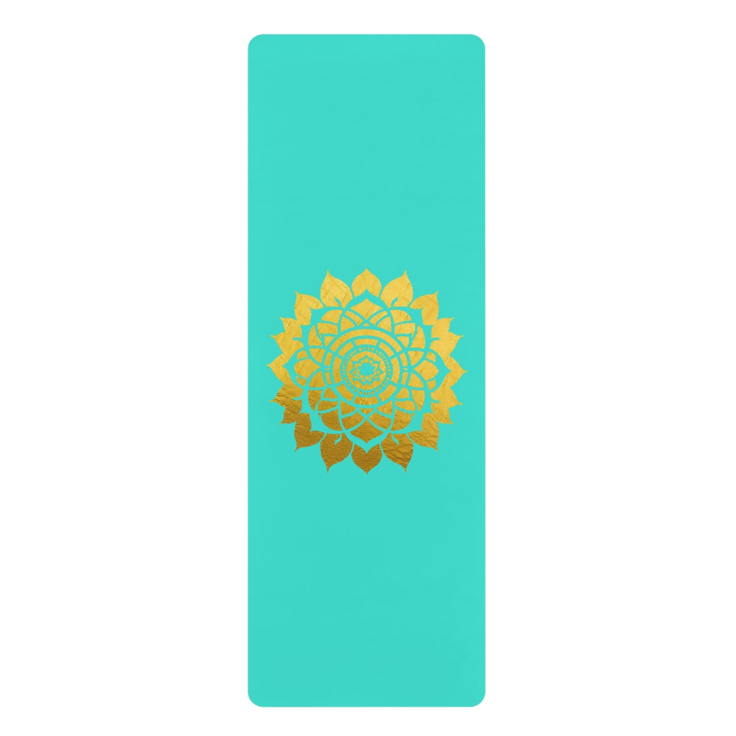 Mandala Rubber Yoga Mat: Non-Slip Suede Top & Natural Rubber Bottom, Colorful Lotus Design, 24×70" Cushioning for Yoga, Pilates, Meditation