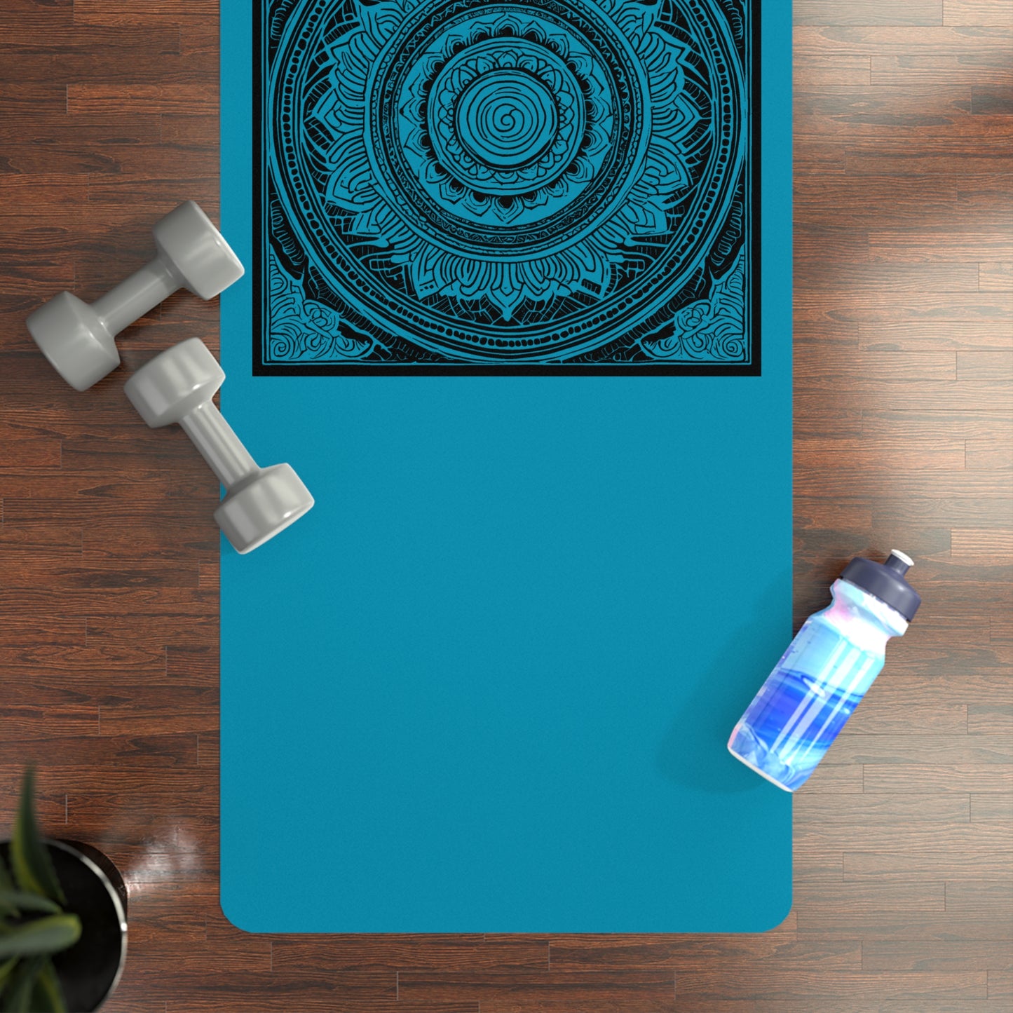 Mandala Rubber Yoga Mat: Non-Slip Suede Top & Natural Rubber Bottom, Colorful Lotus Design, 24×70" Cushioning for Yoga, Pilates, Meditation