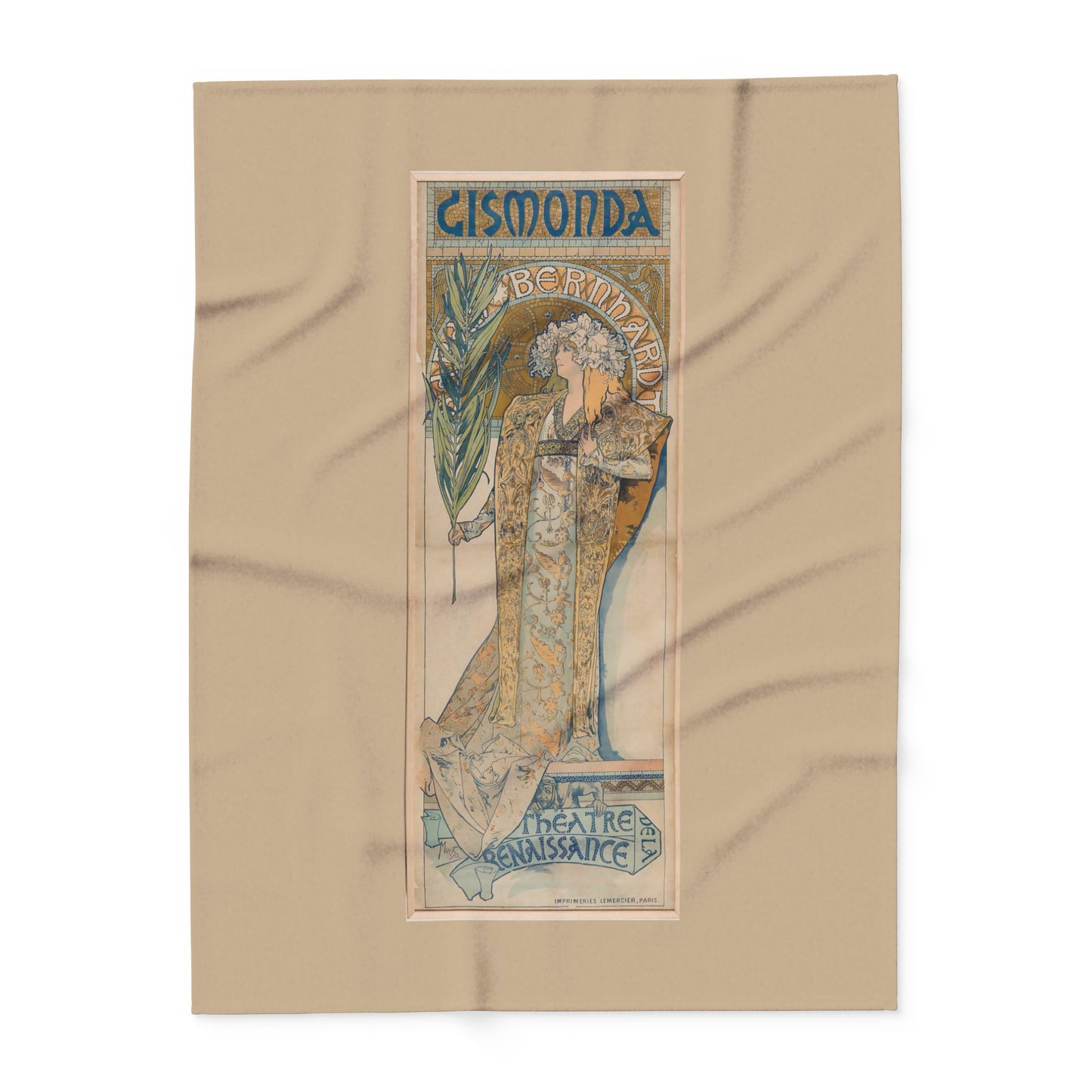 Arctic Fleece Blanket: 1894 Gismonda, Sarah Bernhardt, by Alphonse Mucha, Art Nouveau, Cozy Winter Throw, Perfect Gift for Art Lovers