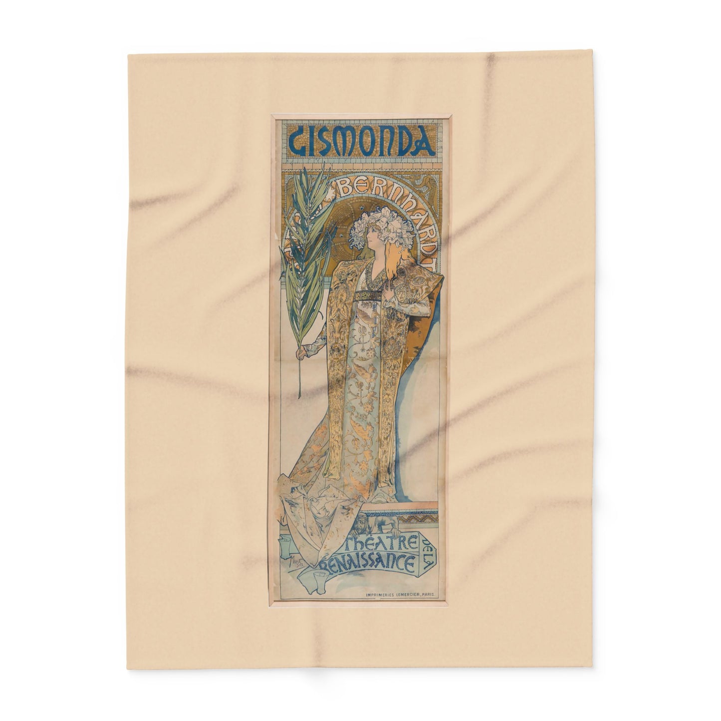 Arctic Fleece Blanket: 1894 Gismonda, Sarah Bernhardt, by Alphonse Mucha, Art Nouveau, Cozy Winter Throw, Perfect Gift for Art Lovers