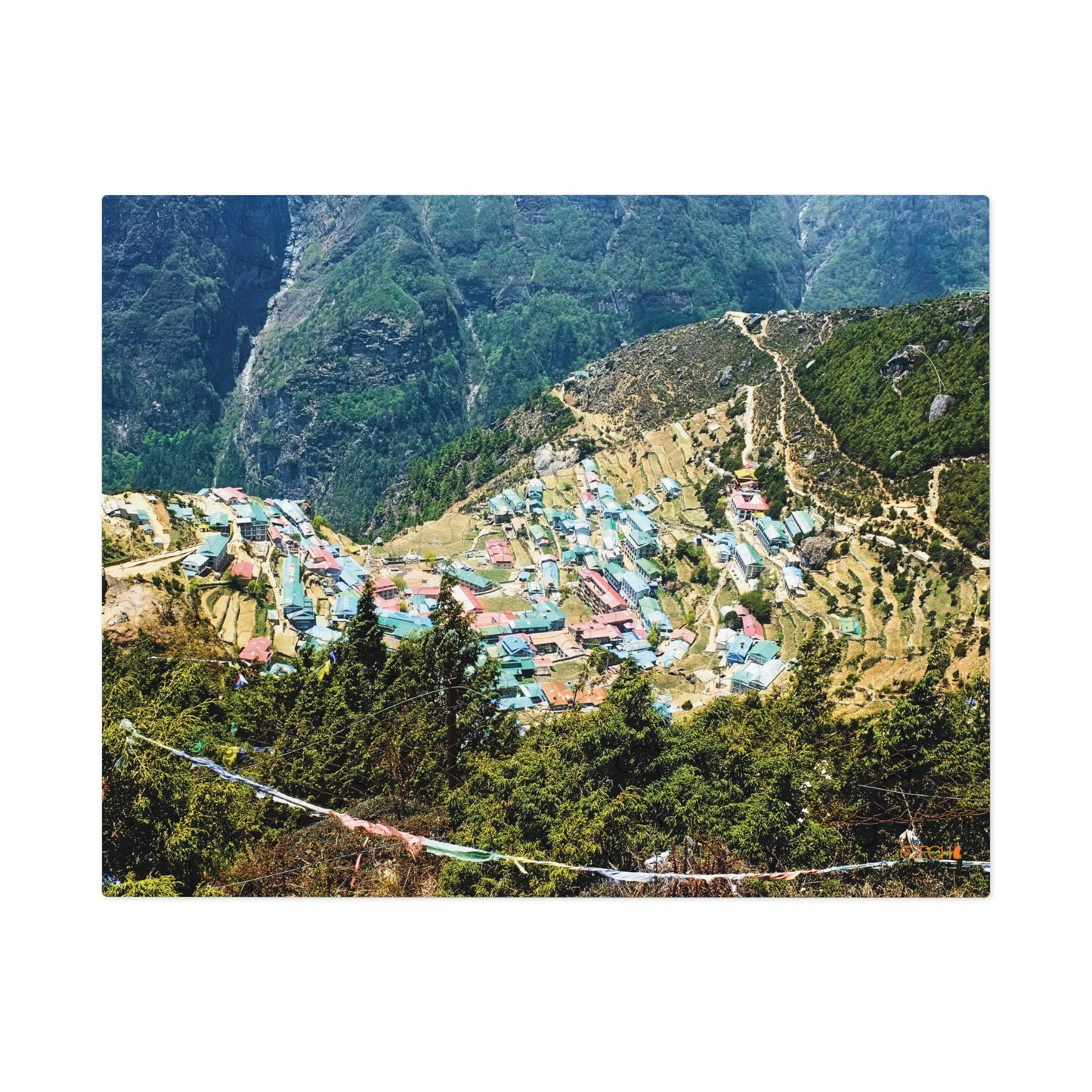 Jigsaw Puzzle & Tin: Original Photo, Namche Bazaar, Solu Khumbu, Nepal (2014), Vibrant Glossy Puzzle, Nature Lover's Gift, 30 to 500 Pcs