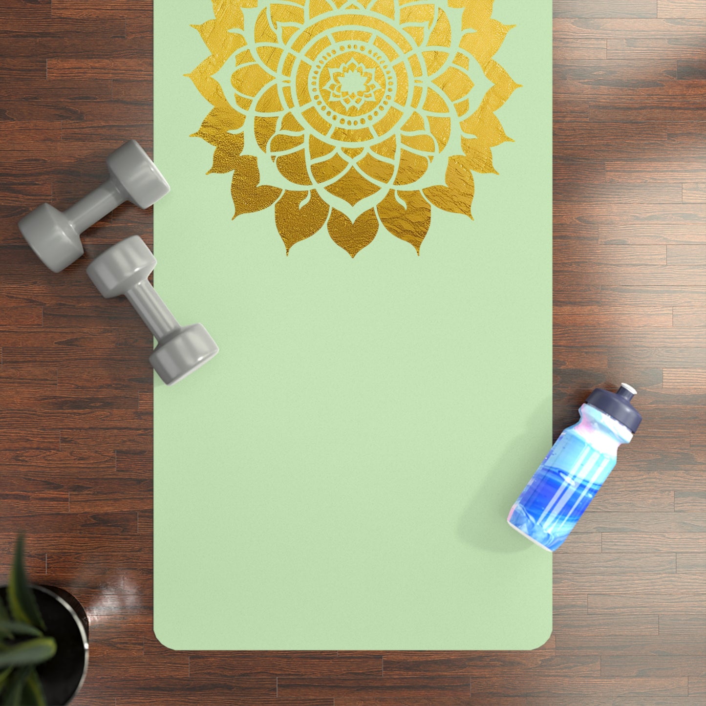 Mandala Rubber Yoga Mat: Non-Slip Suede Top & Natural Rubber Bottom, Colorful Lotus Design, 24×70" Cushioning for Yoga, Pilates, Meditation