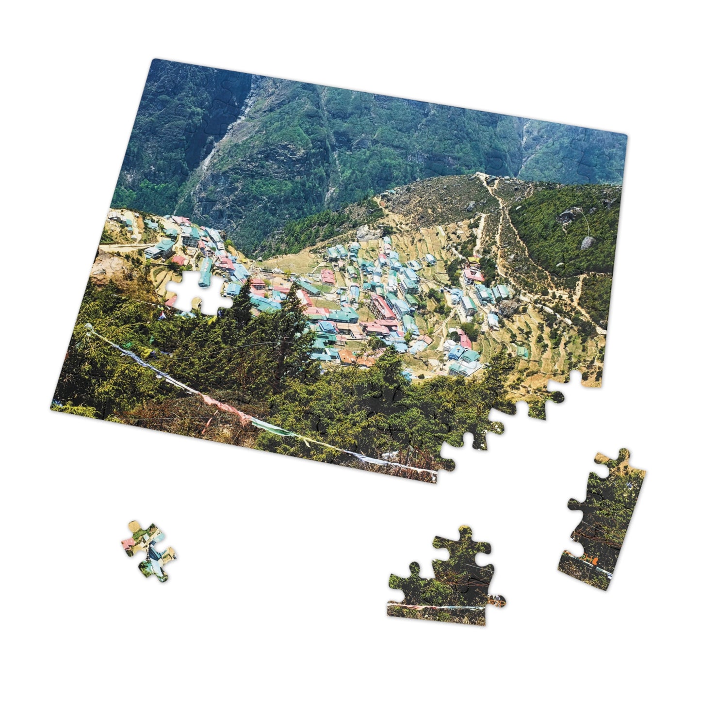 Jigsaw Puzzle & Tin: Original Photo, Namche Bazaar, Solu Khumbu, Nepal (2014), Vibrant Glossy Puzzle, Nature Lover's Gift, 30 to 500 Pcs