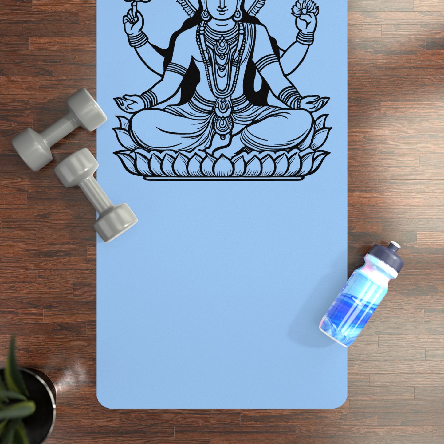 Vishnu Rubber Yoga Mat: Non-Slip Suede Top & Natural Rubber Bottom, Design, 24×70" Cushioning for Yoga, Pilates, Meditation