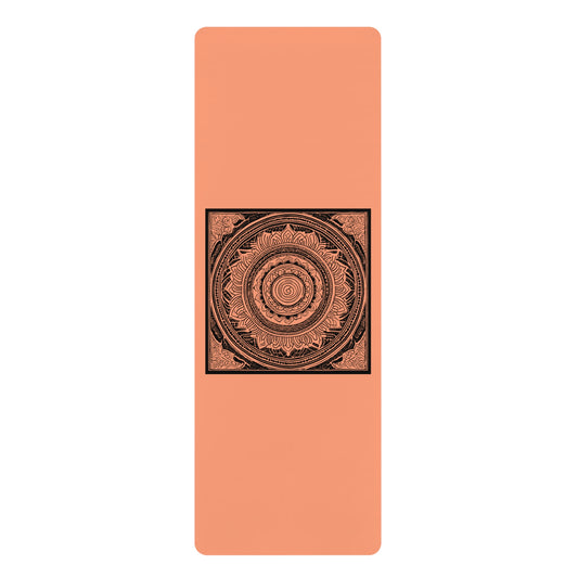 Mandala Rubber Yoga Mat: Non-Slip Suede Top & Natural Rubber Bottom, Colorful Lotus Design, 24×70" Cushioning for Yoga, Pilates, Meditation