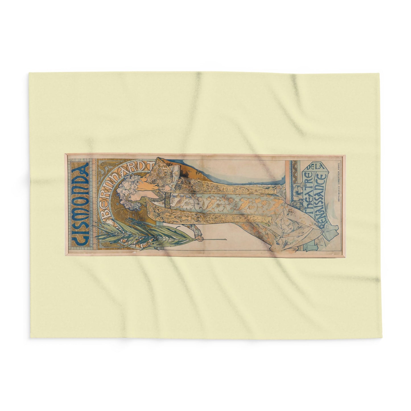 Arctic Fleece Blanket: 1894 Gismonda, Sarah Bernhardt, by Alphonse Mucha, Art Nouveau, Cozy Winter Throw, Perfect Gift for Art Lovers