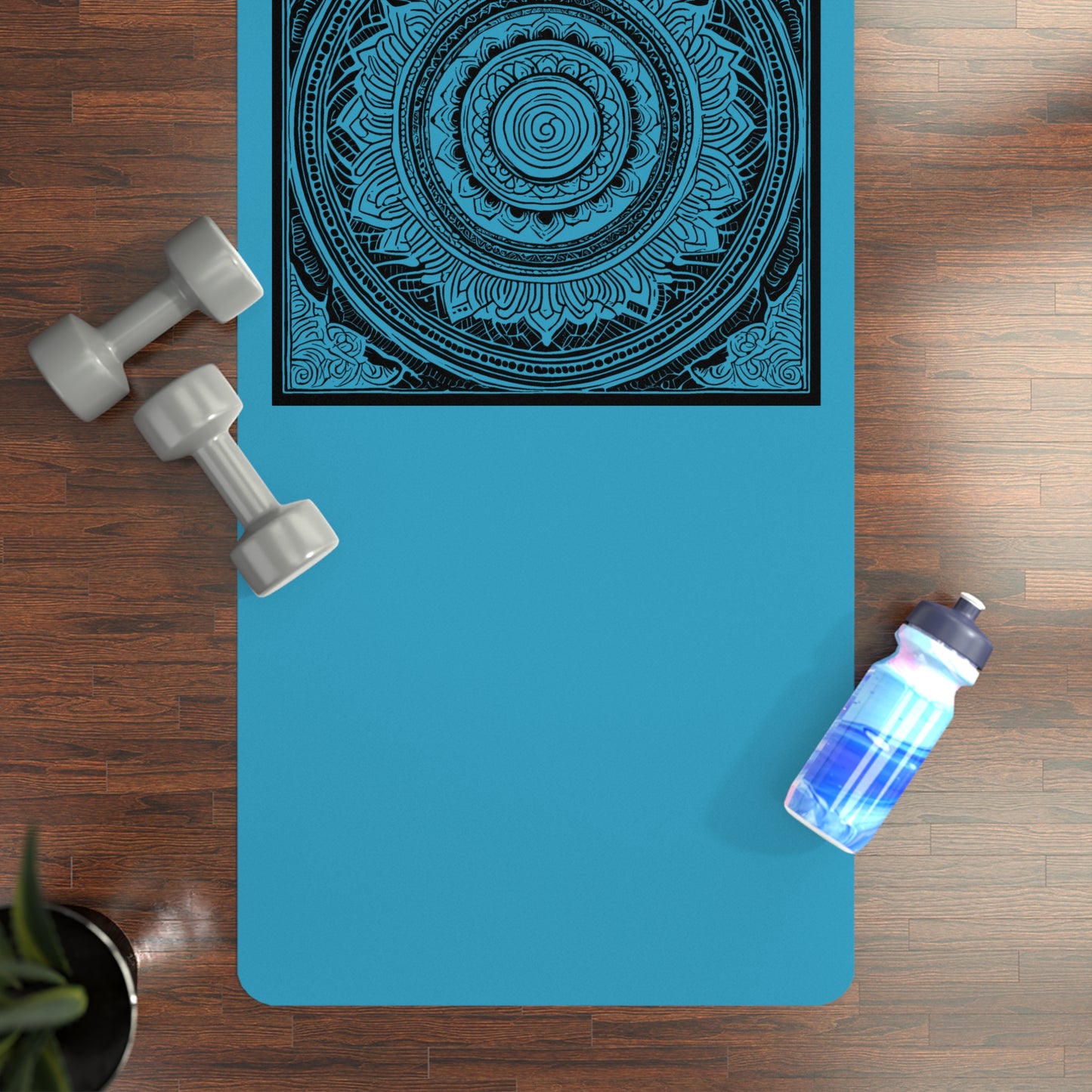 Mandala Rubber Yoga Mat: Non-Slip Suede Top & Natural Rubber Bottom, Colorful Lotus Design, 24×70" Cushioning for Yoga, Pilates, Meditation